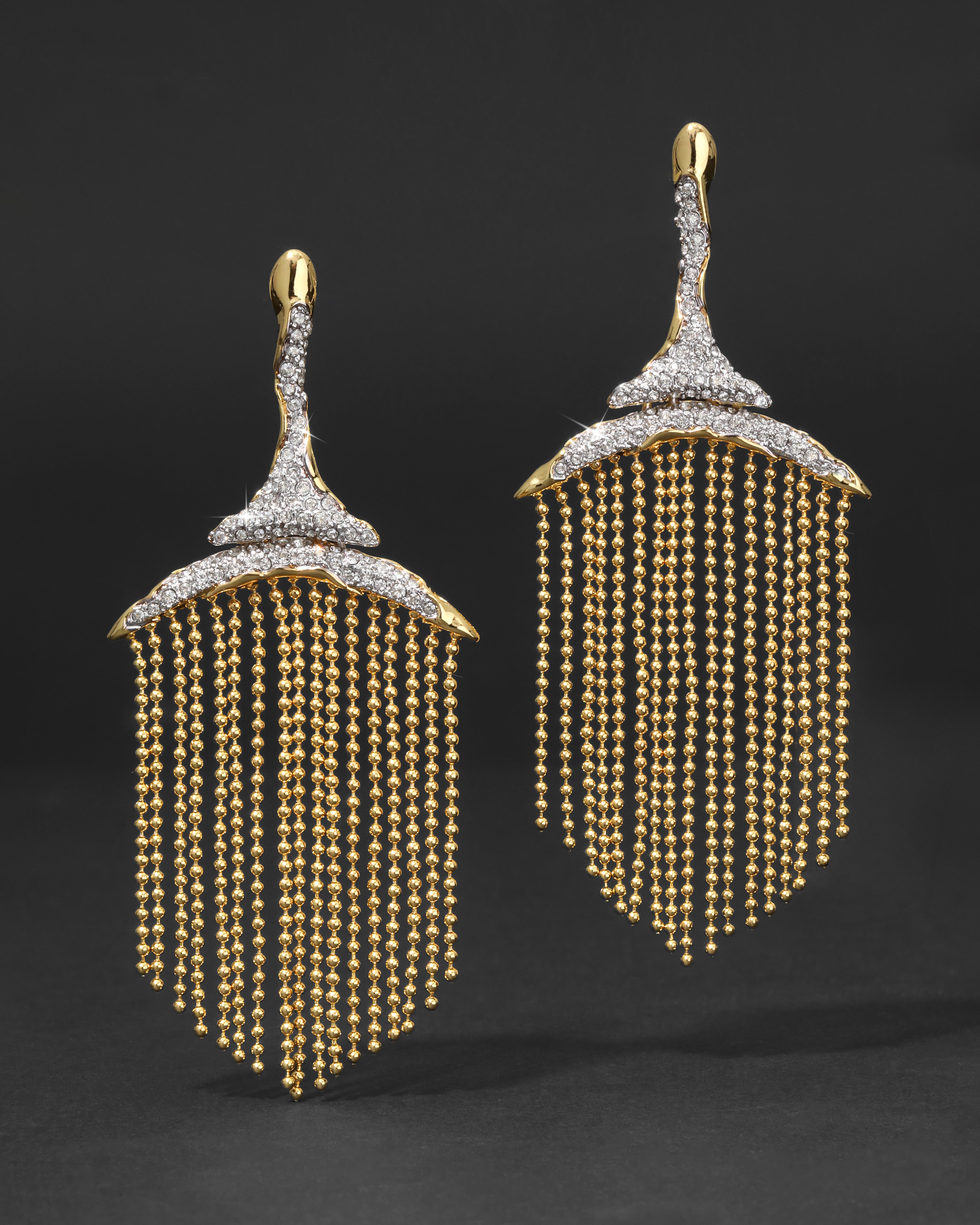 Solanales Crystal Fringe Chandelier Earring