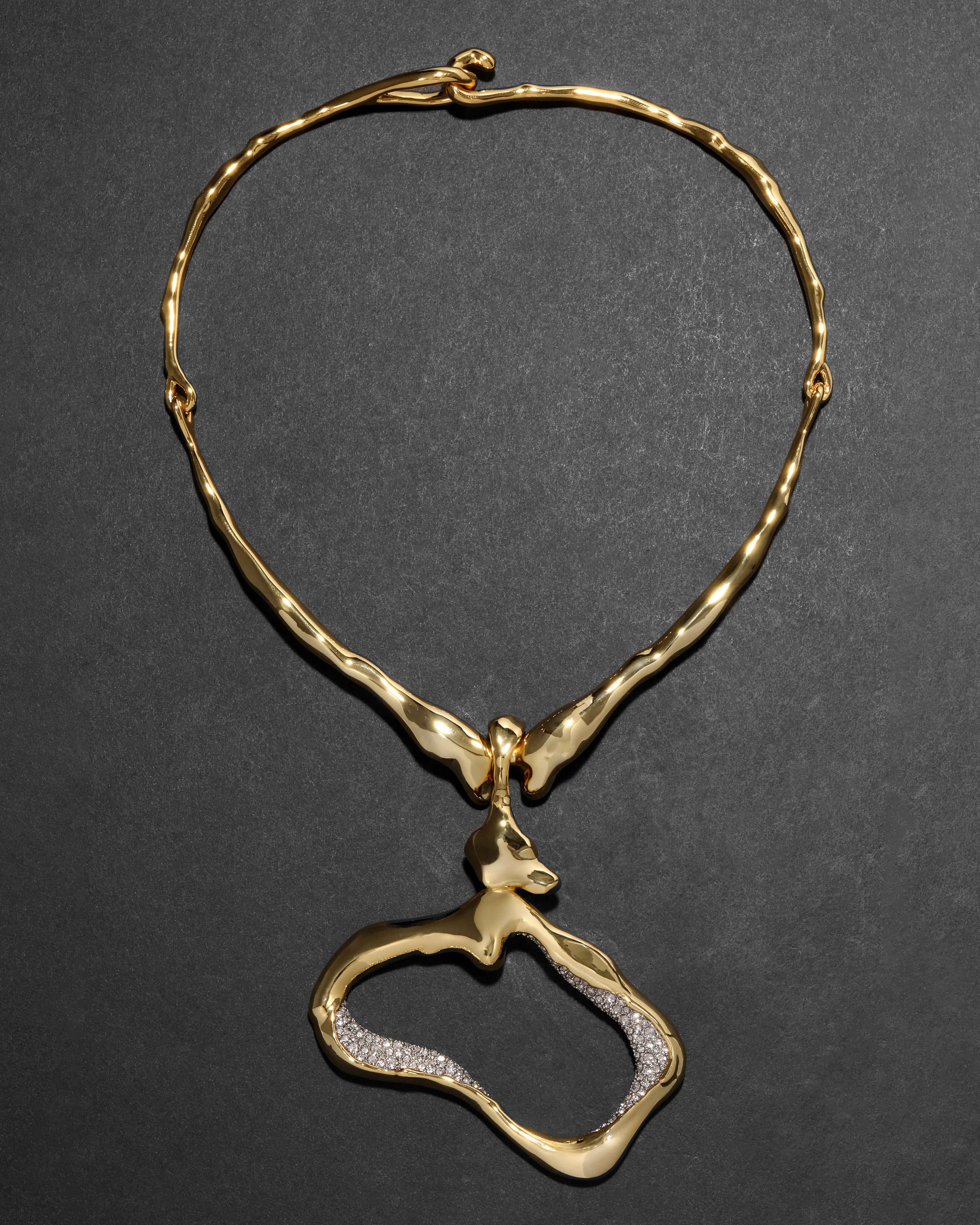 Solanales Crystal Modernist Collar Necklace