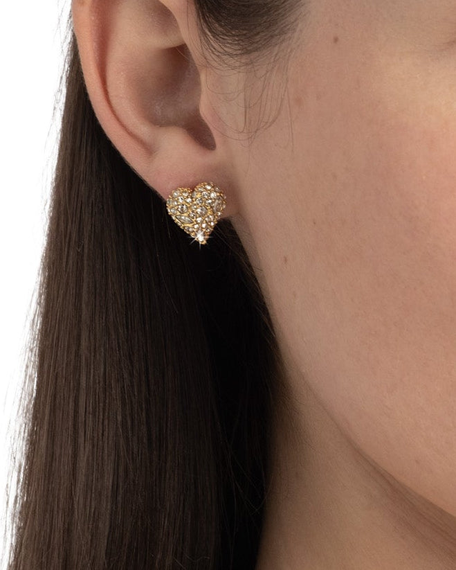 Solanales Crystal Pavé Heart Stud Earring - Photo 2
