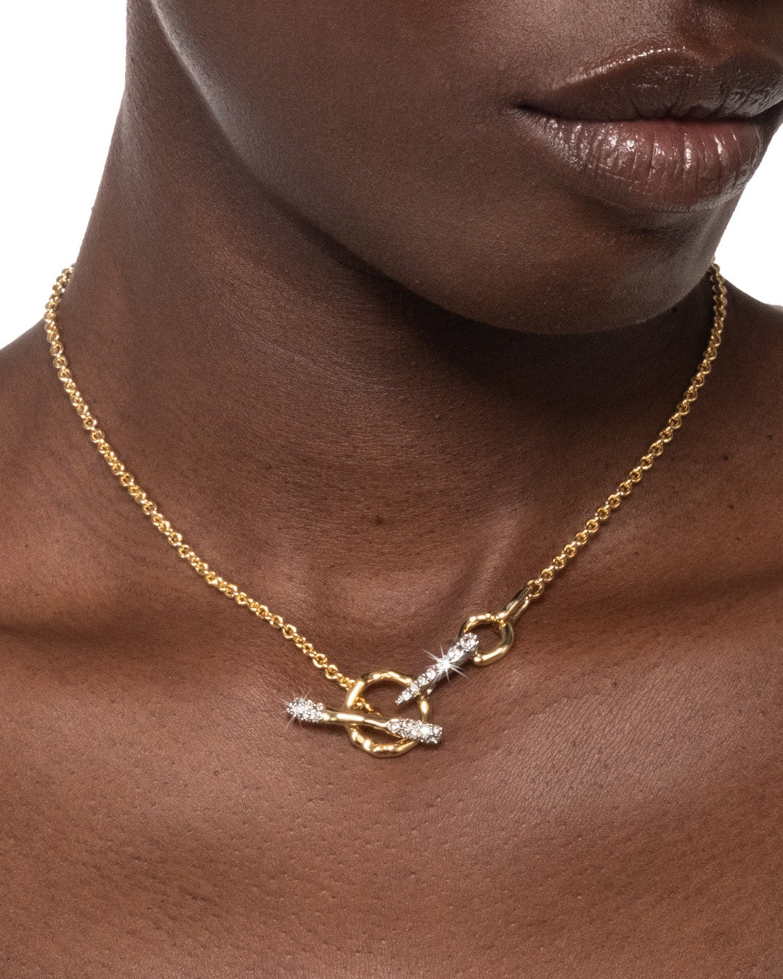 Solanales Crystal Pavé Small Toggle Necklace - Photo 2