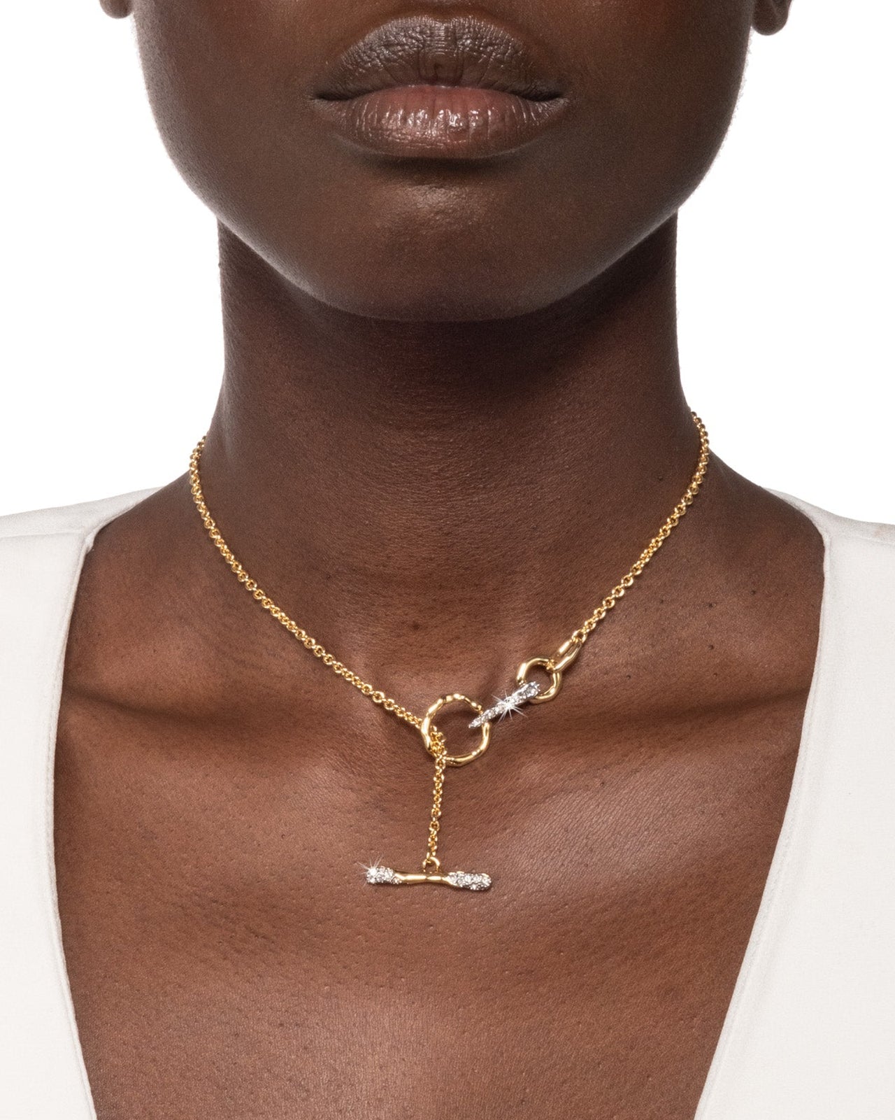 Solanales Crystal Pavé Small Toggle Necklace - Photo 2
