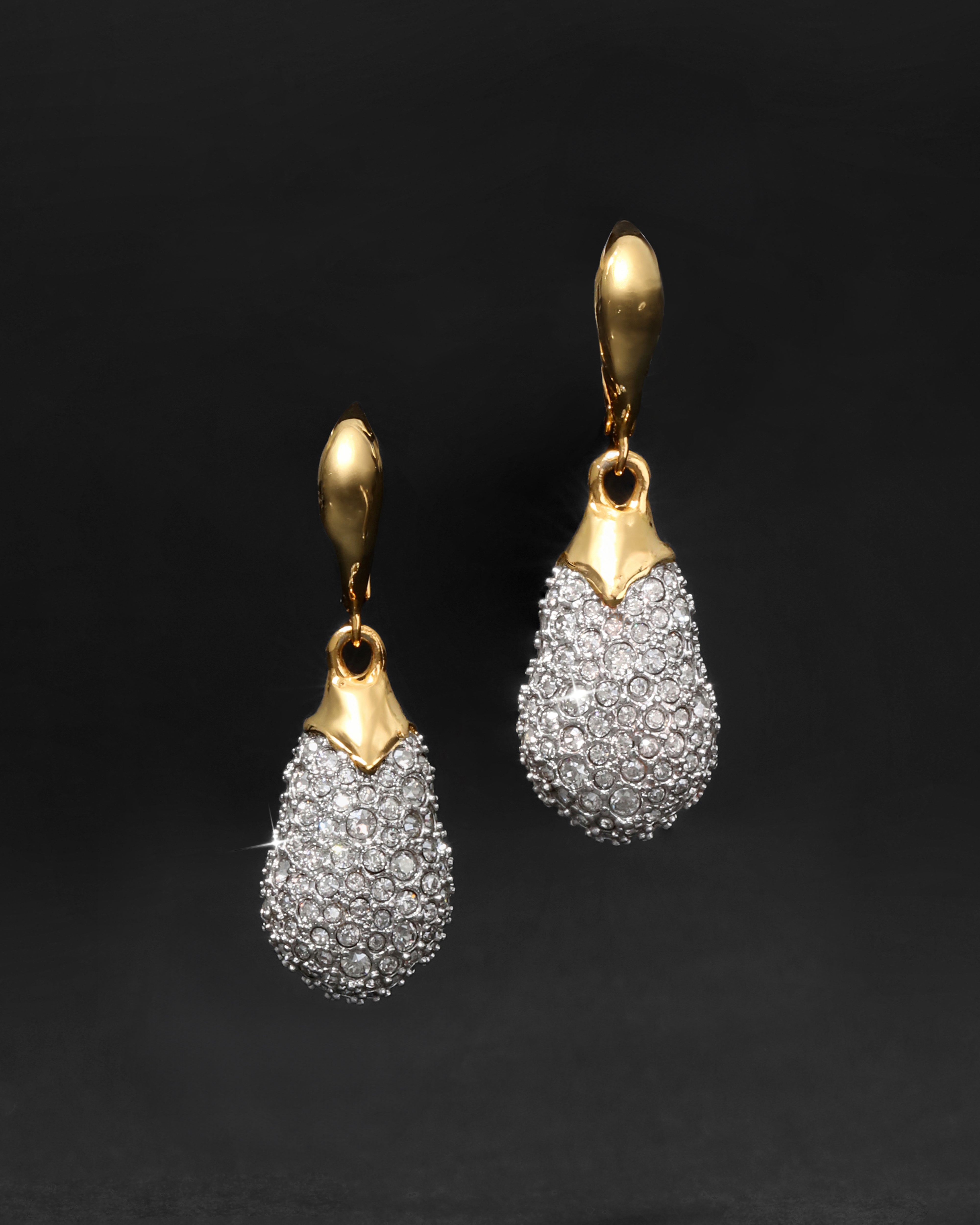 Solanales Crystal Pavé Teardrop Leverback Earring