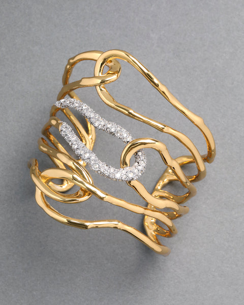 Gold Solanales Large Twisted Cuff Bracelet | ALEXIS BITTAR