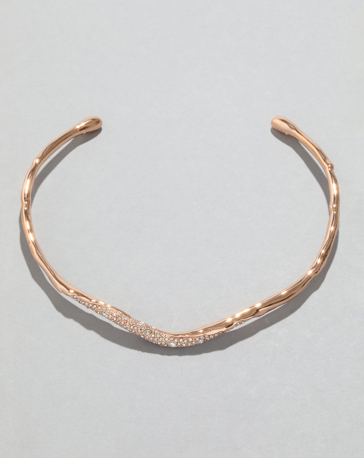 Solanales Rose Gold Crystal Skinny Collar - Photo 2