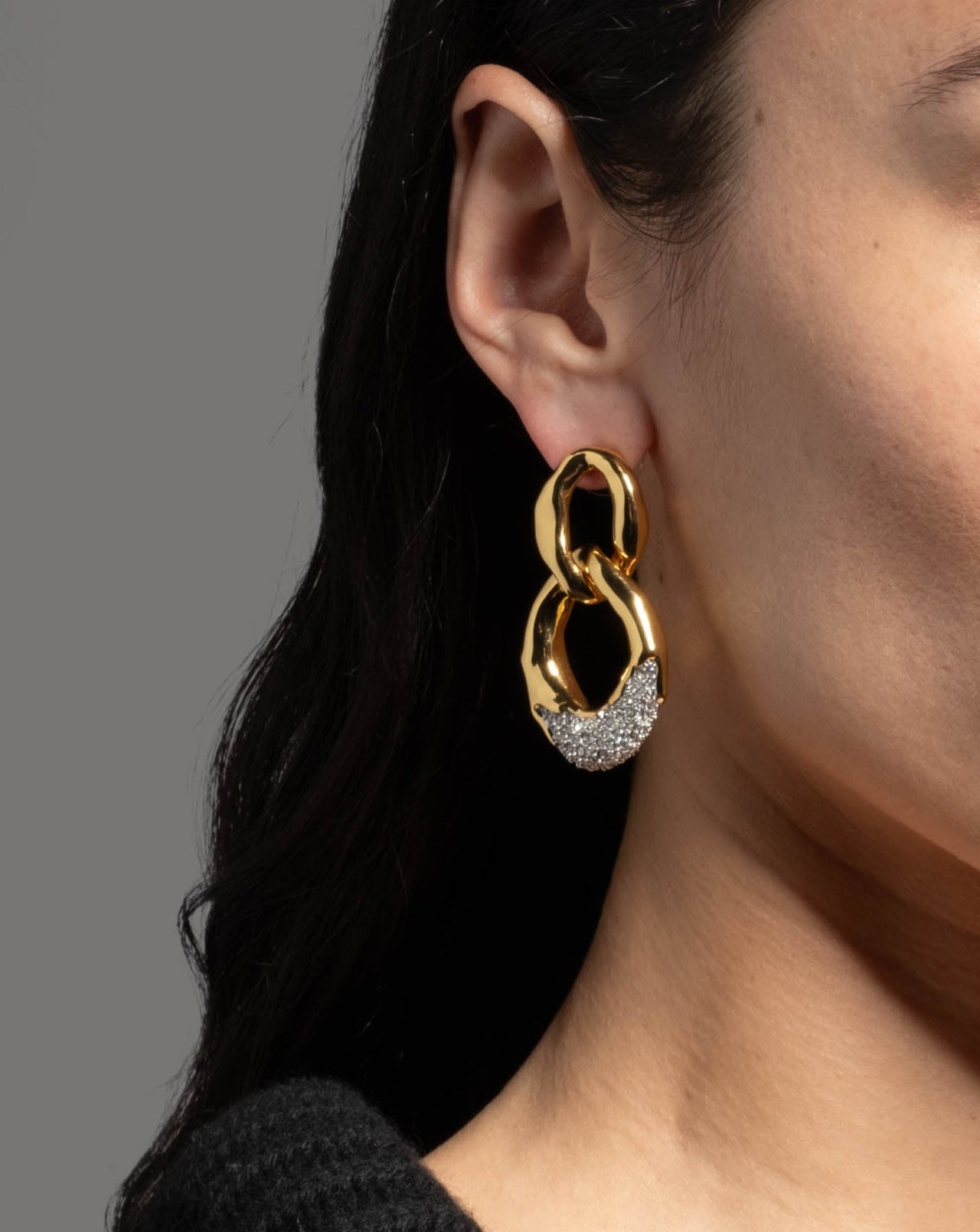Solanales Crystal Large Link Earring - Photo 2