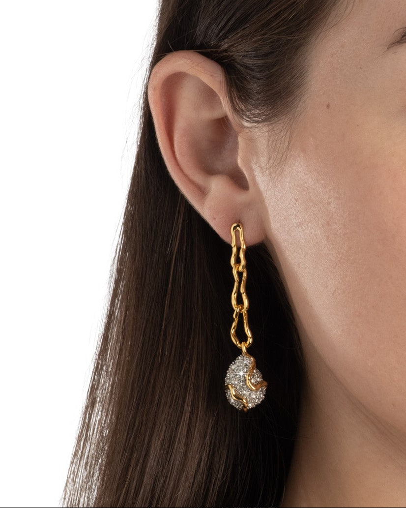 Solanales Crystal Linked Pebble Earring - Photo 2