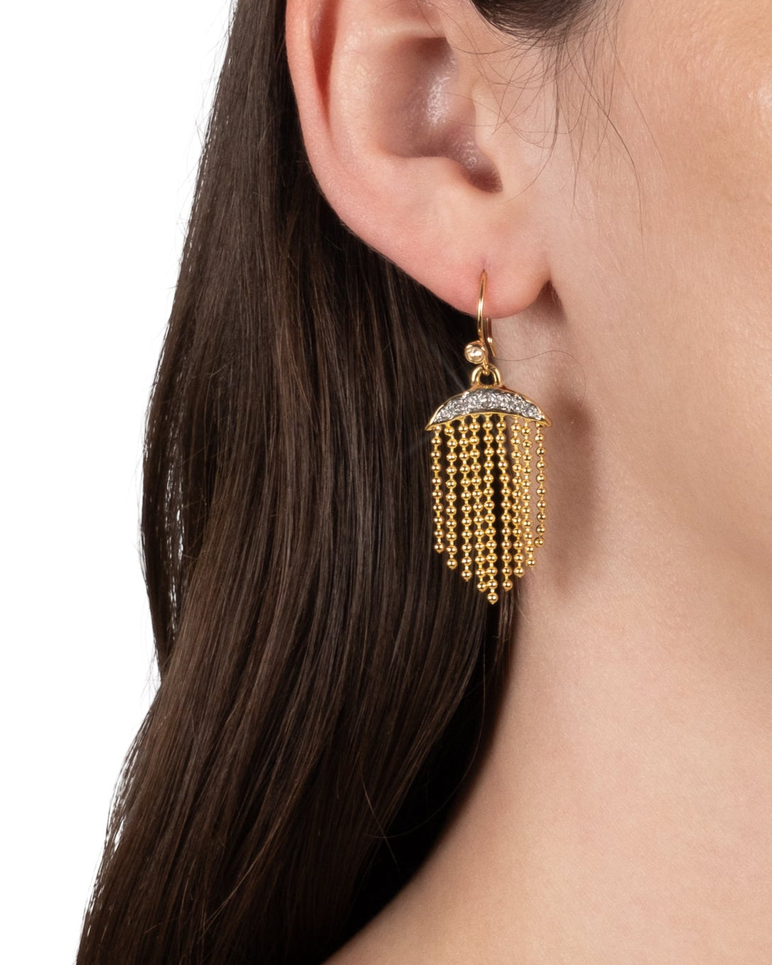 Solanales Crystal Petite Fringe Wire Earring - Photo 2