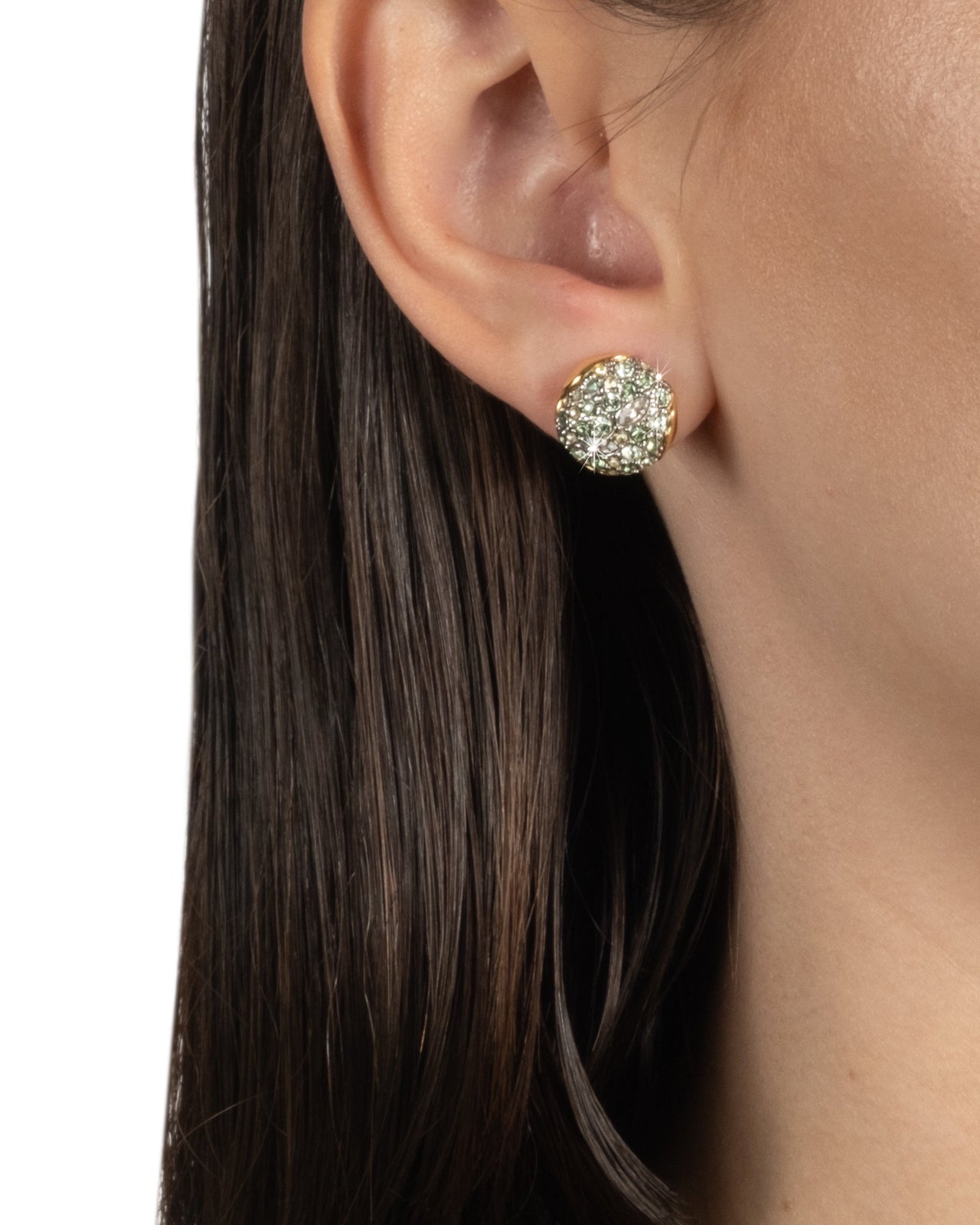 Solanales Crystal Round Post Earring- Sprout - Photo 2