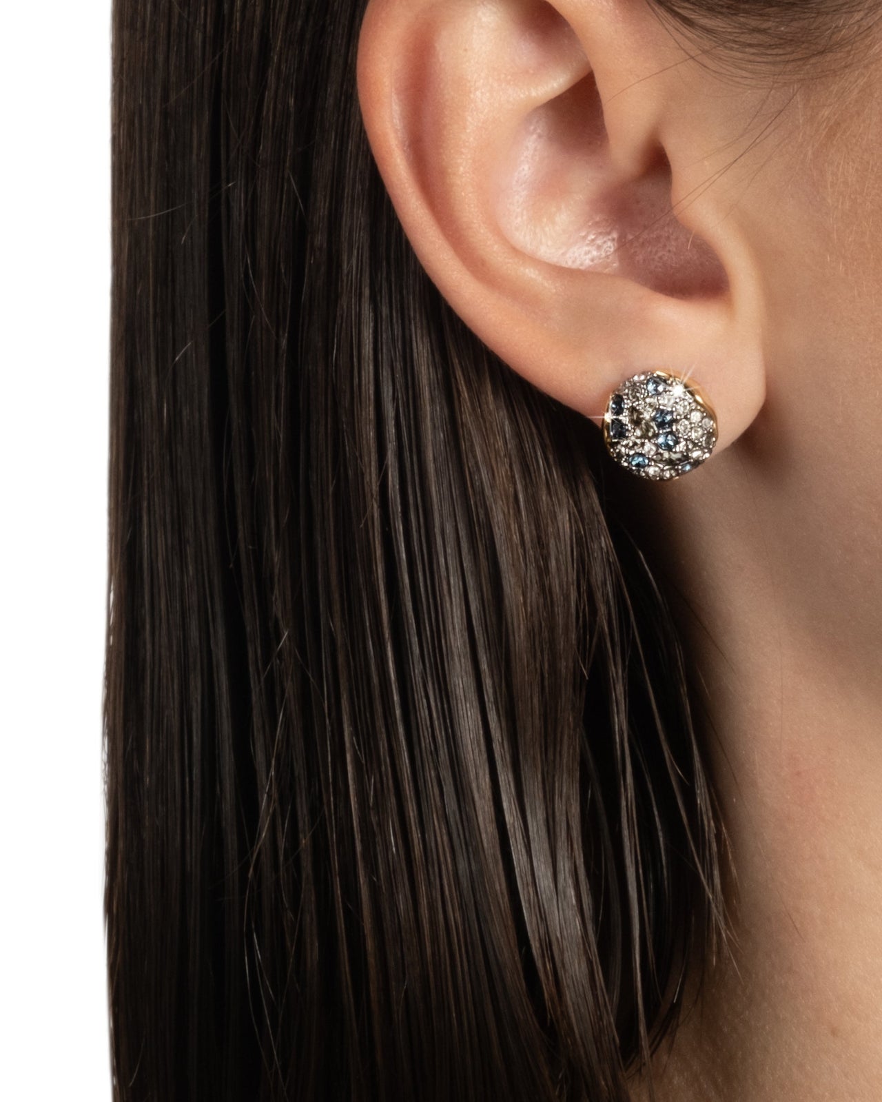 Solanales Crystal Round Post Earring - Midnight - Photo 2