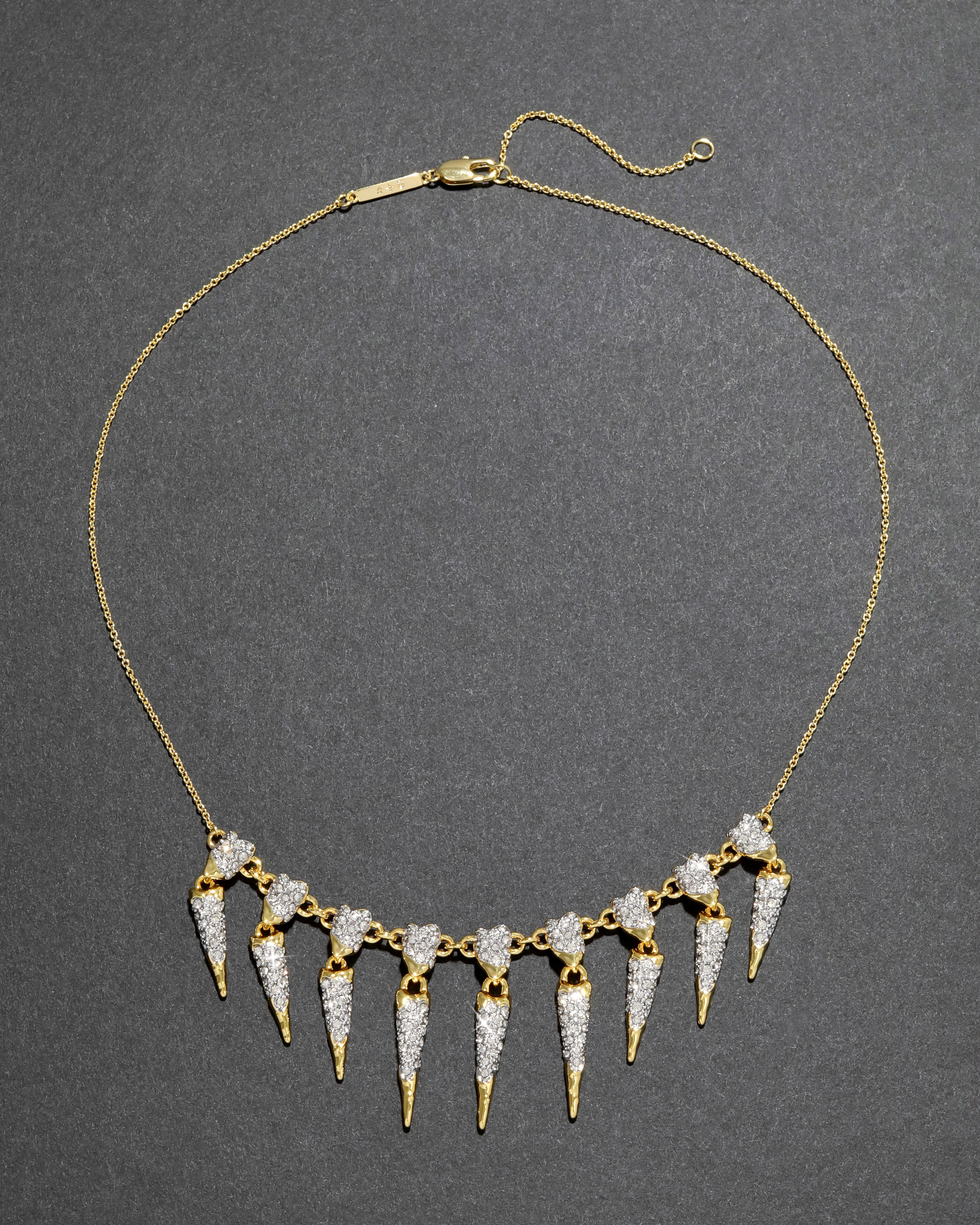 Solanales Crystal Spear Fringe Necklace