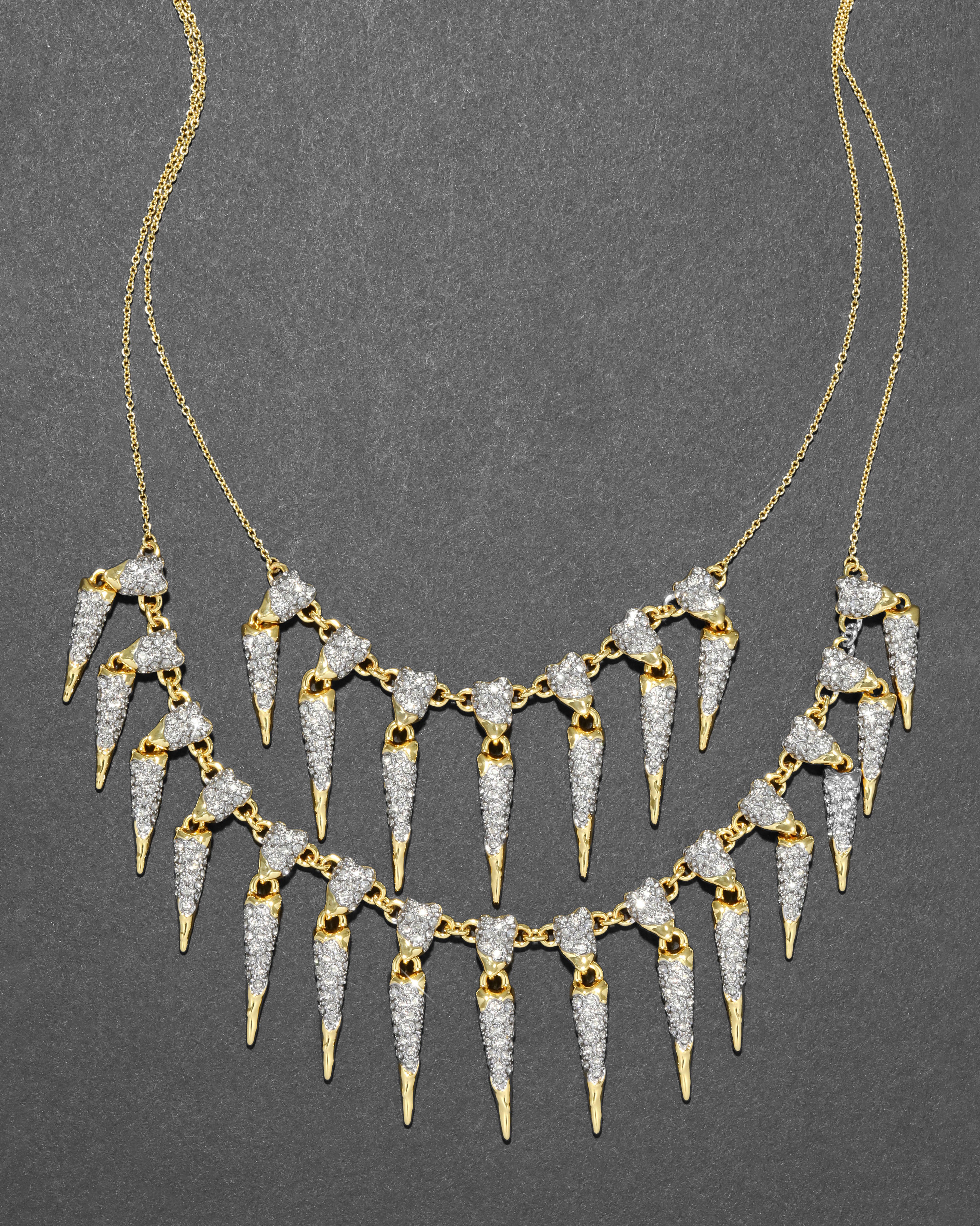 Solanales Crystal Spear Layered Fringe Necklace