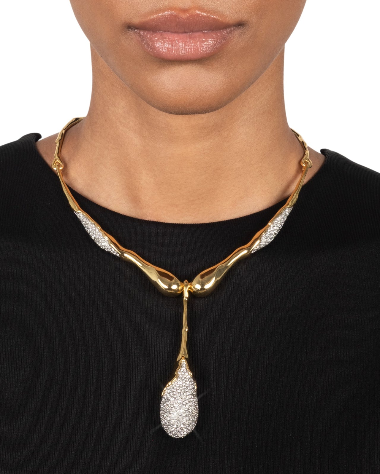 Solanales Crystal Teardrop Collar Necklace - Photo 2