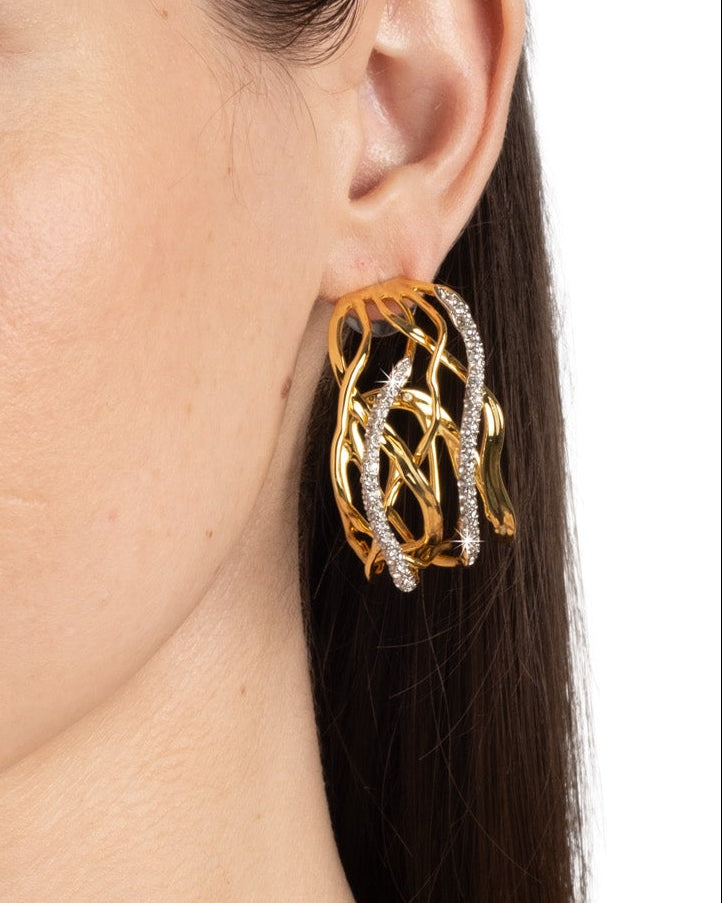 Solanales Crystal Woven Hoop Earring - Photo 2