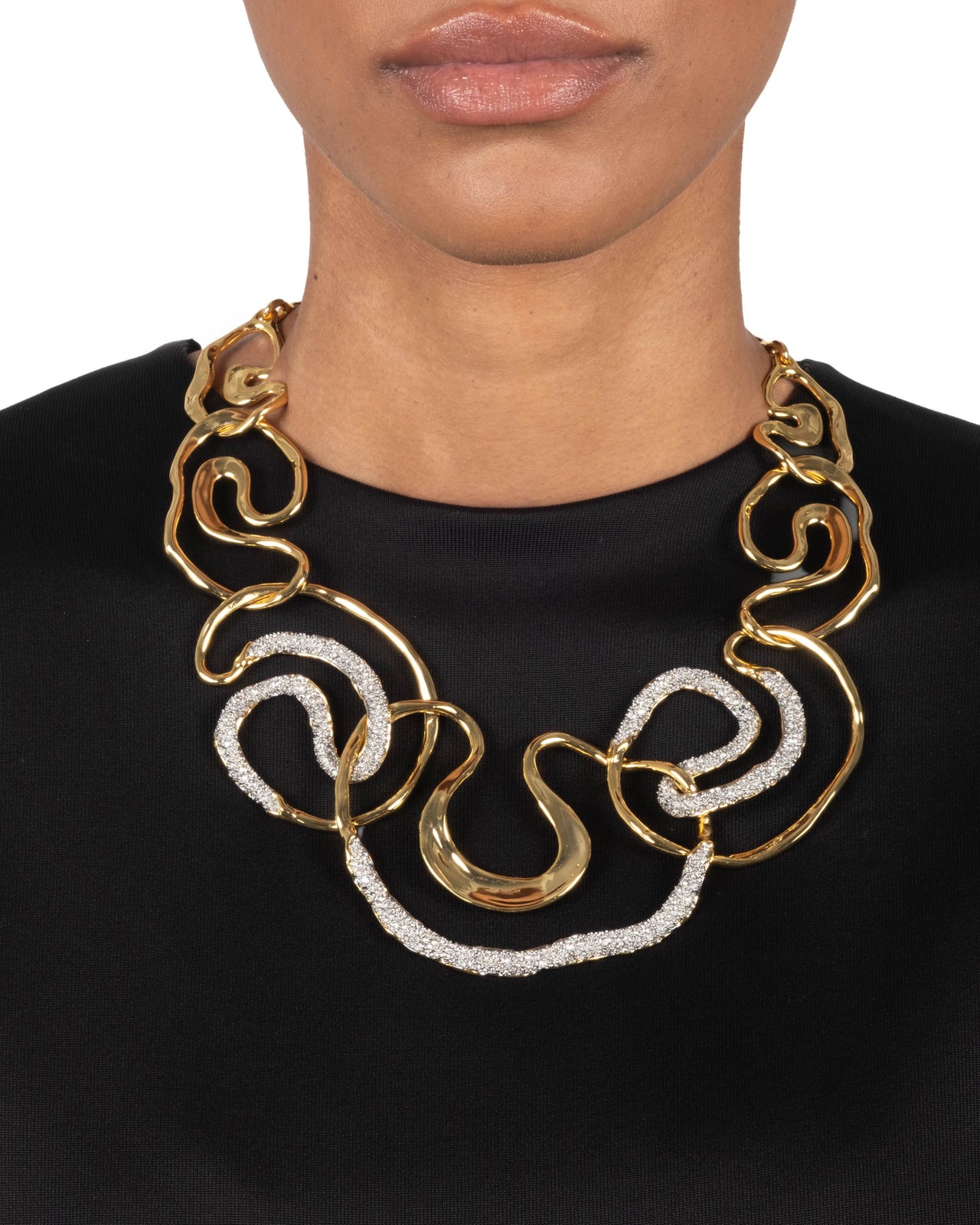 Solanales Gold Crystal Intertwined Necklace - Photo 2