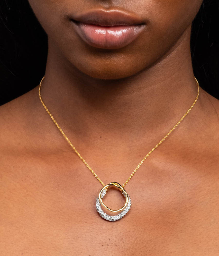 Solanales Gold Crystal Orbit Necklace - Photo 2