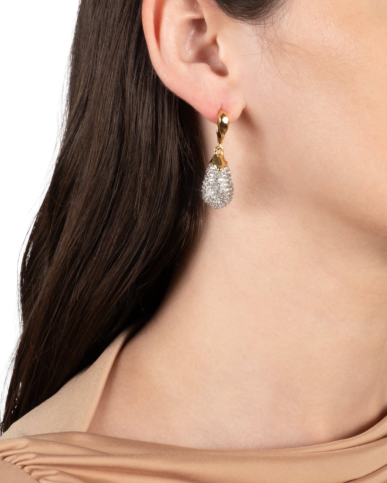 Solanales Crystal Pavé Teardrop Leverback Earring - Photo 2