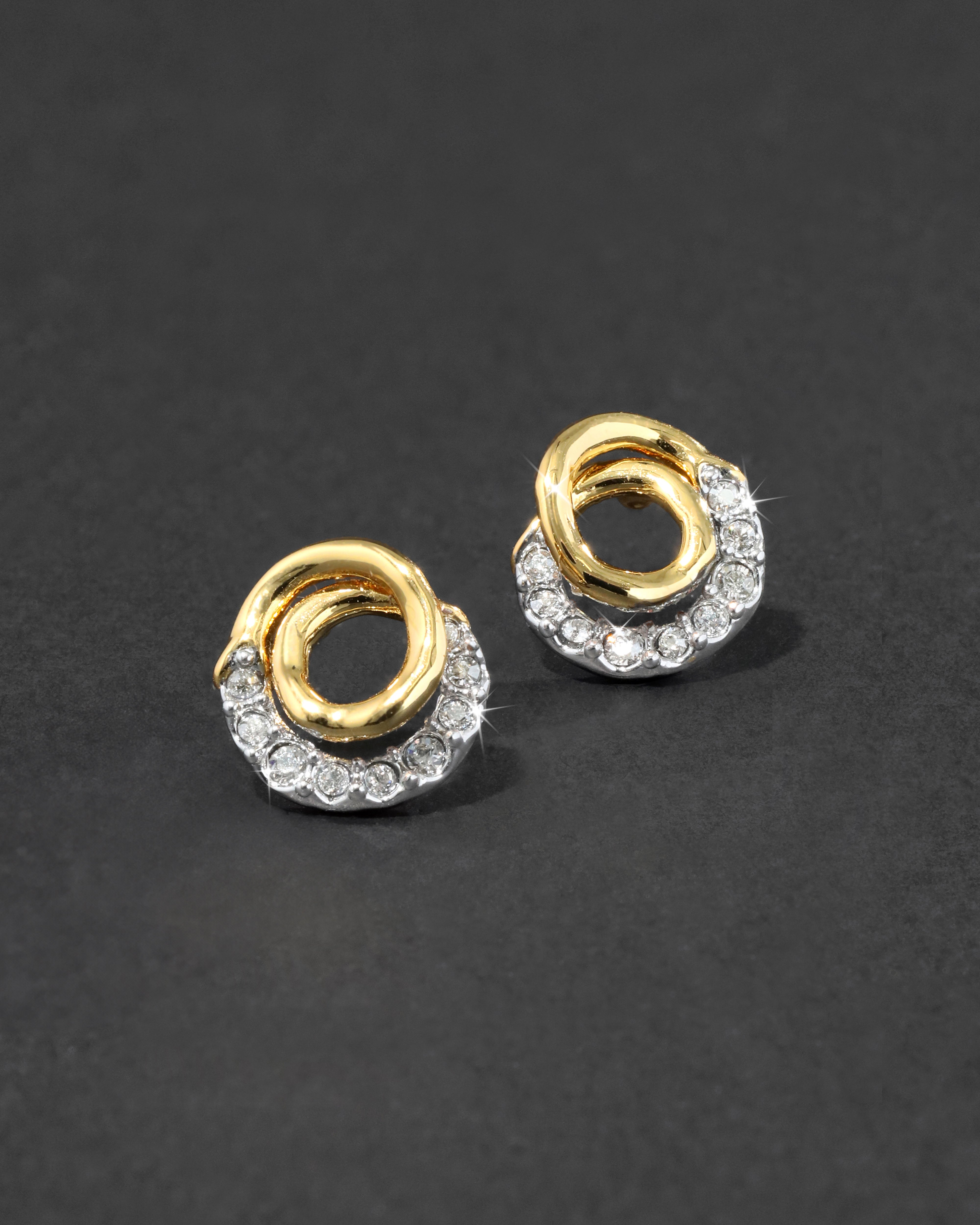 Solanales Crystal Spiral Stud Earring