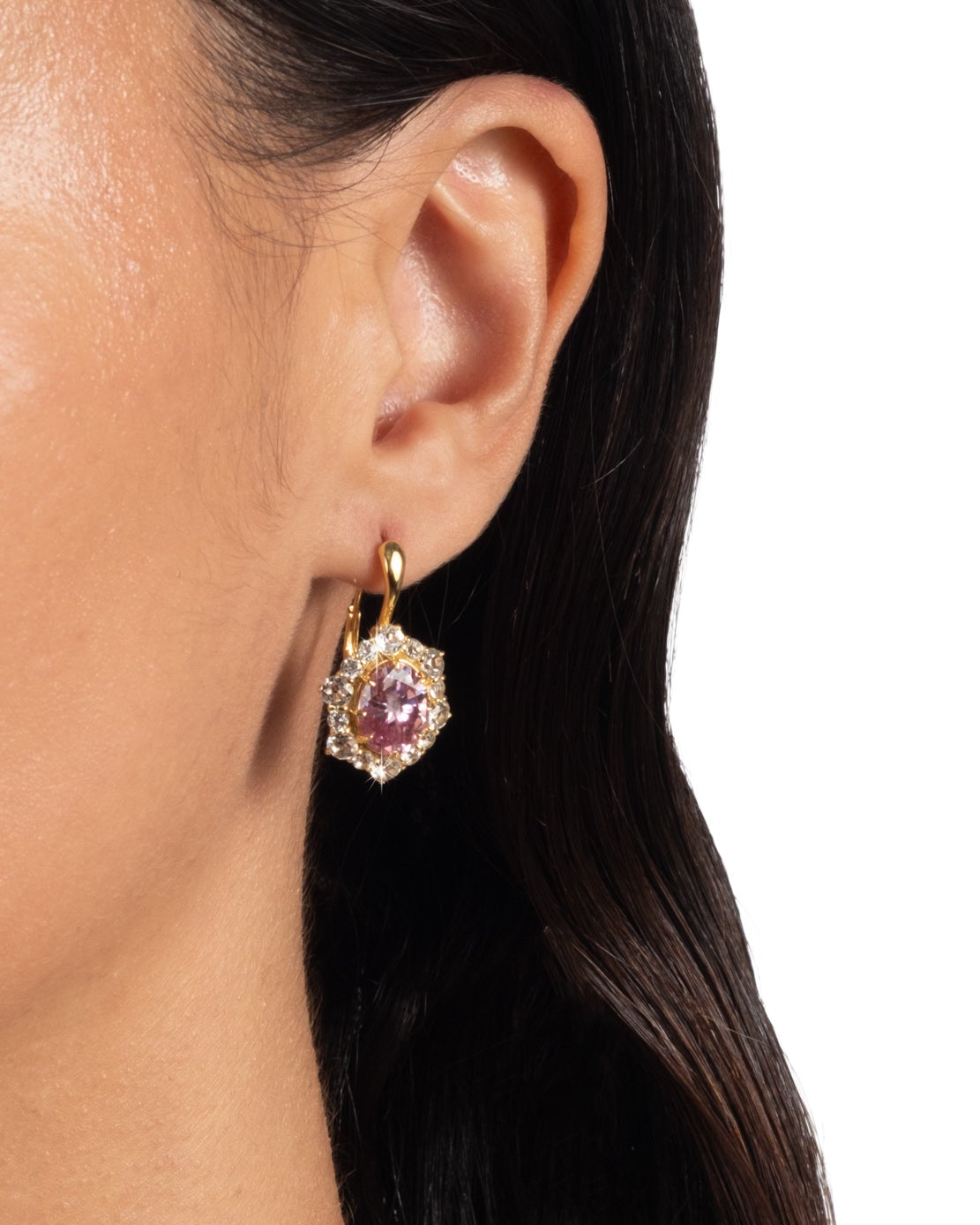 Solaris Vermeil Leverback Earring- Lotus Moissanite + White Topaz - Photo 2