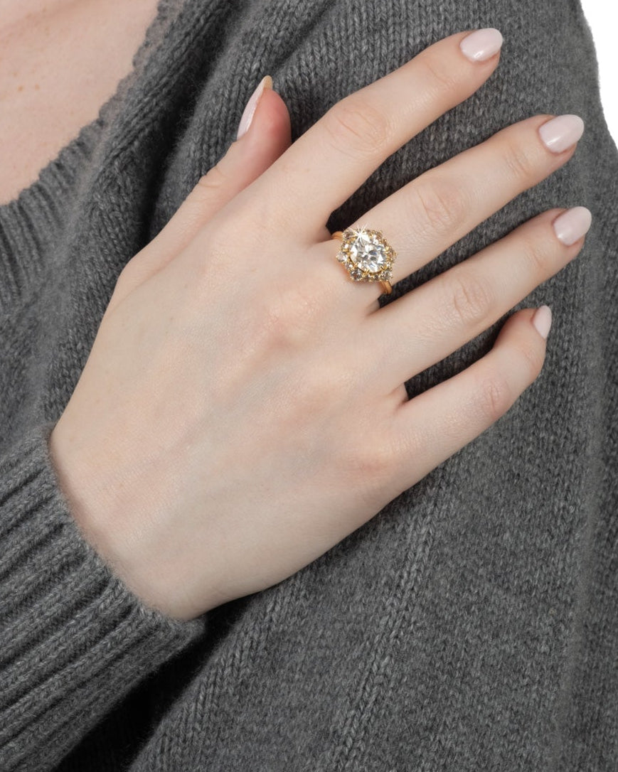 Solaris Vermeil Oval Halo Ring- White Moissanite + White Topaz - Photo 2