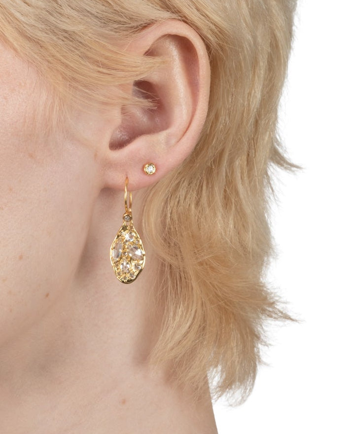 Solaris Vermeil Petal Earring- White Moissanite - Photo 2