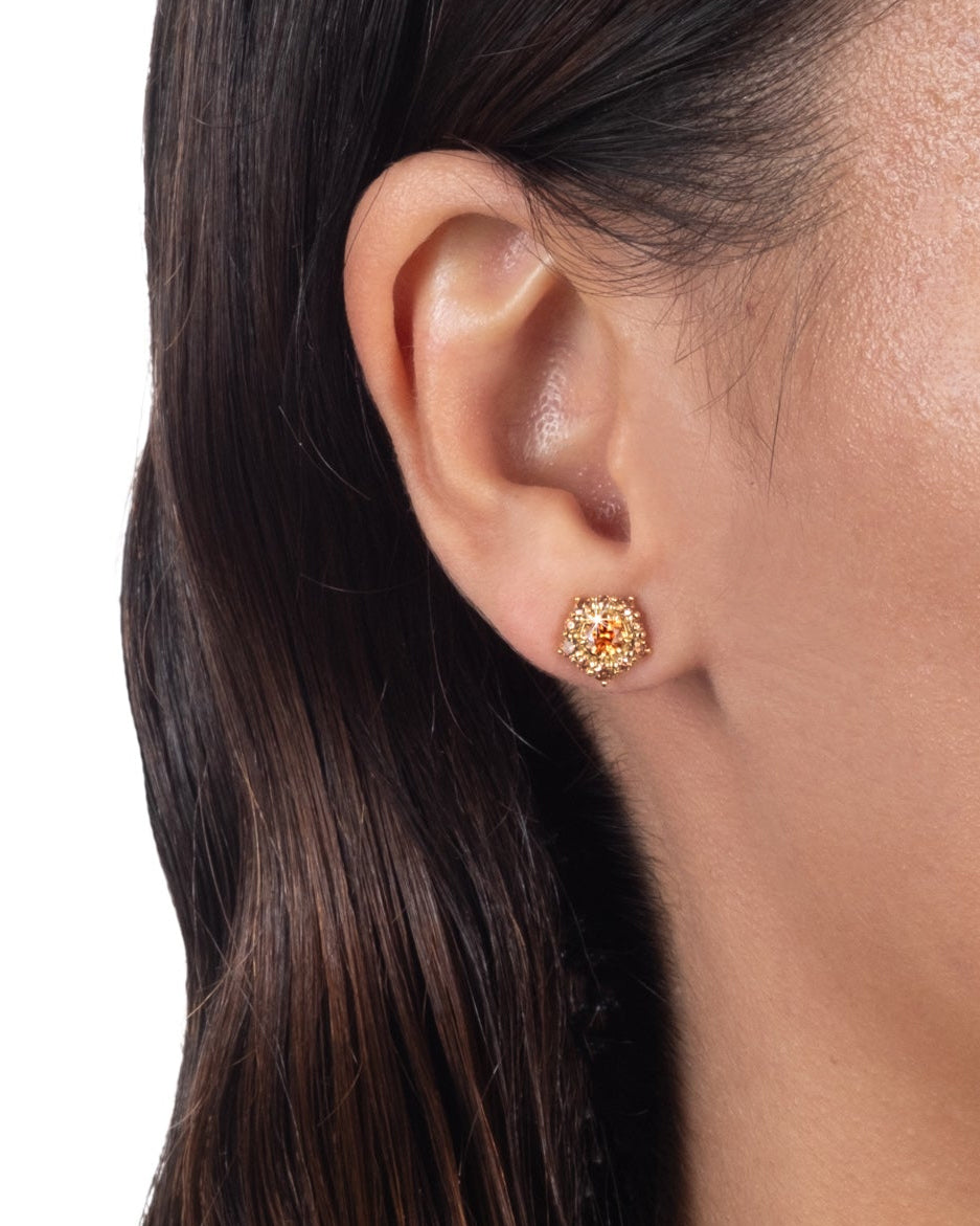 Solaris Vermeil Post Earring- Morganite + Smoky Moissanite - Photo 2
