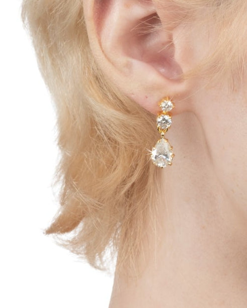Solaris Vermeil Triple Drop Earring- White Moissanite - Photo 2