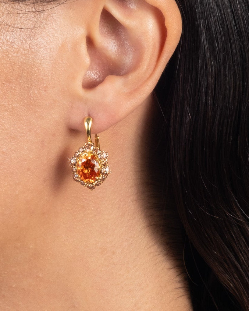 Solaris Vermeil Leverback Earring- Morganite + Smoky Moissanite - Photo 2