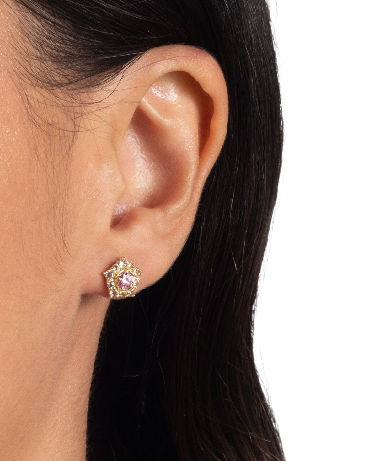 Solaris Vermeil Post Earring- Lotus Moissanite + White Topaz - Photo 2