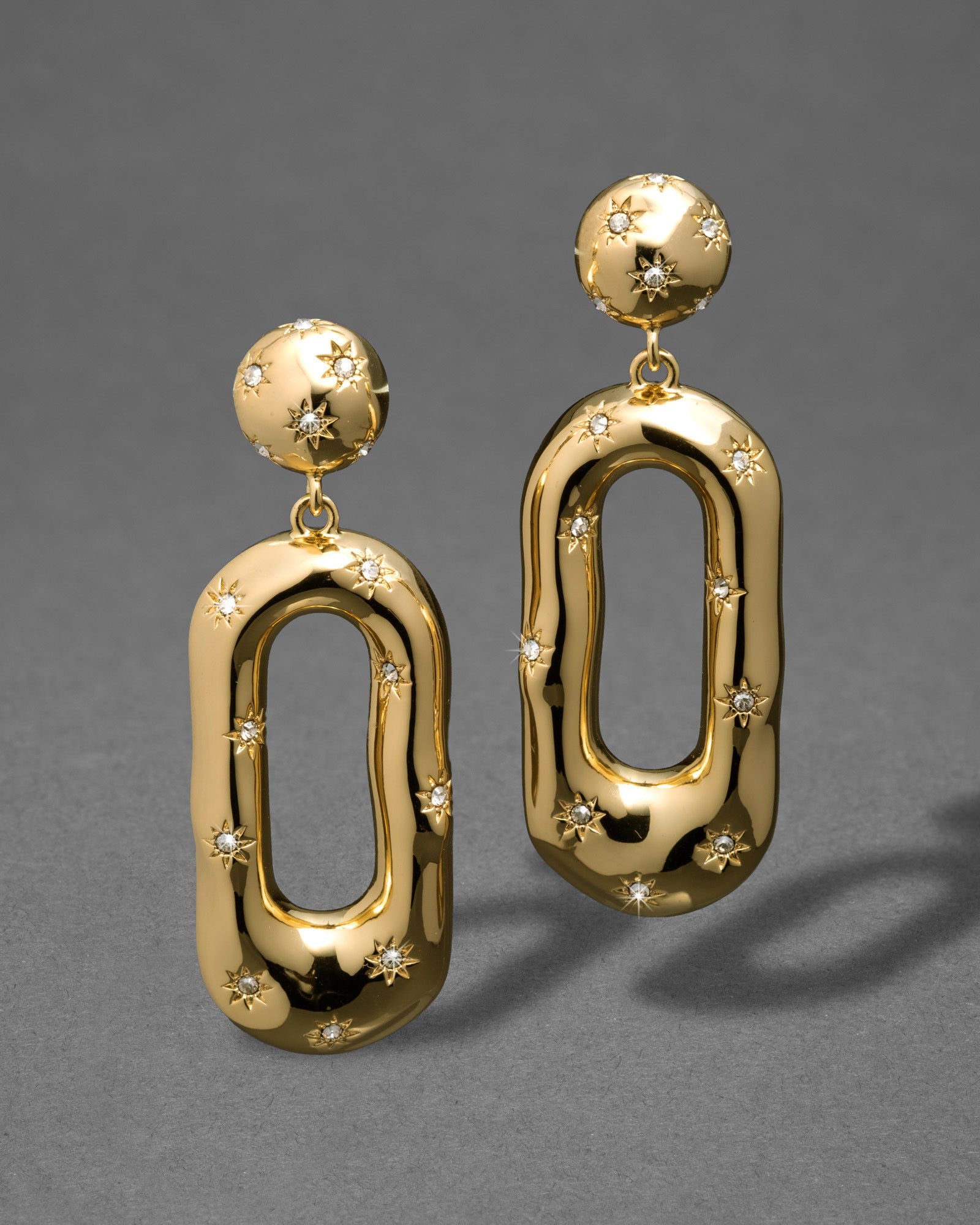 Starburst Crystal Link Post Earring