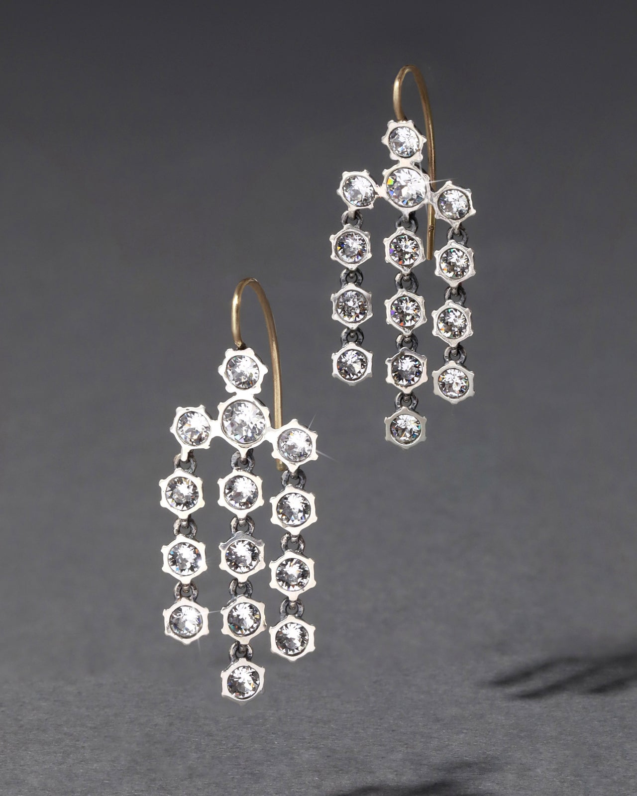 Sterling Silver Cut Luminous Crystal Chandelier Earrings - Photo 2