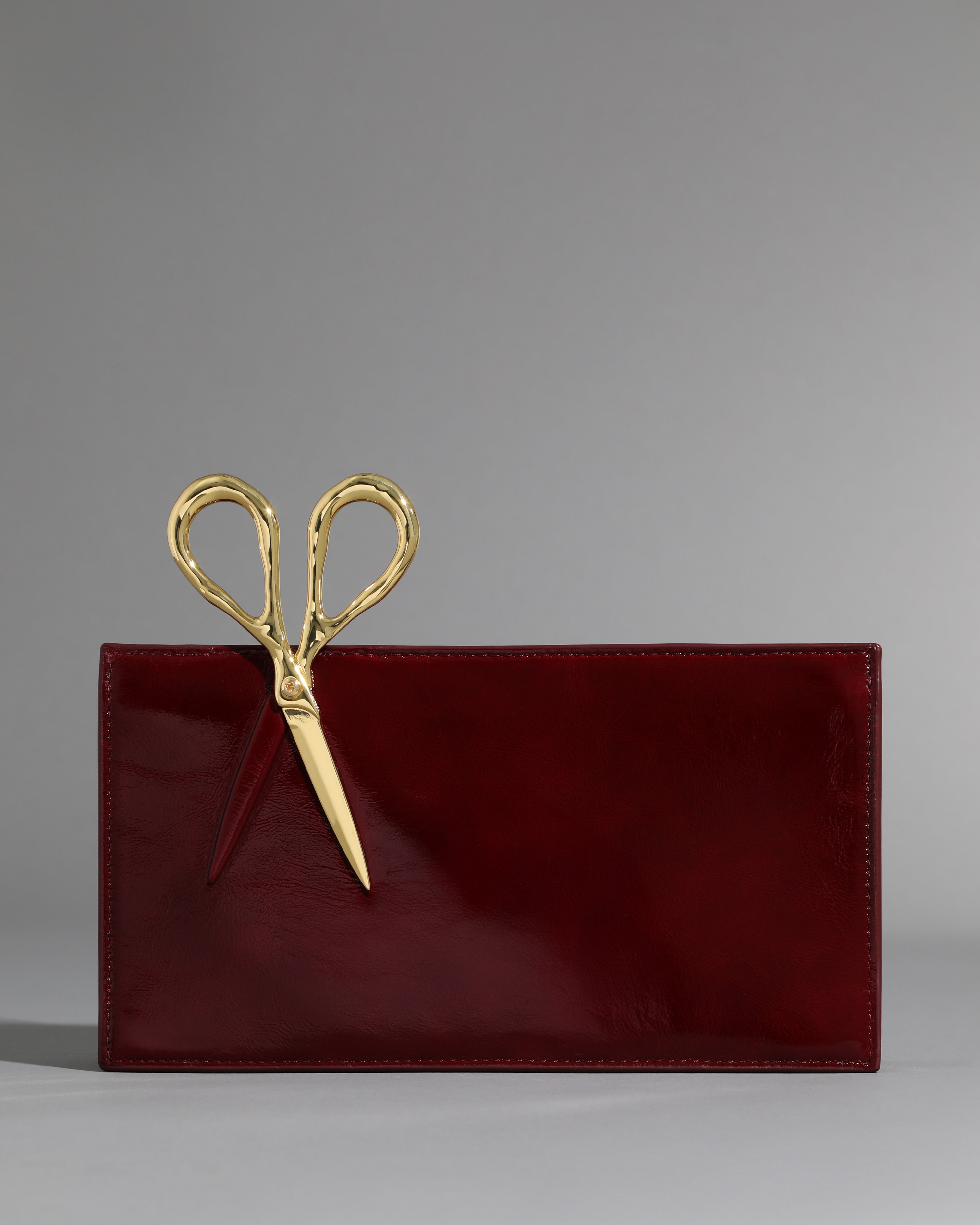 Petit Scissor Clutch Merlot