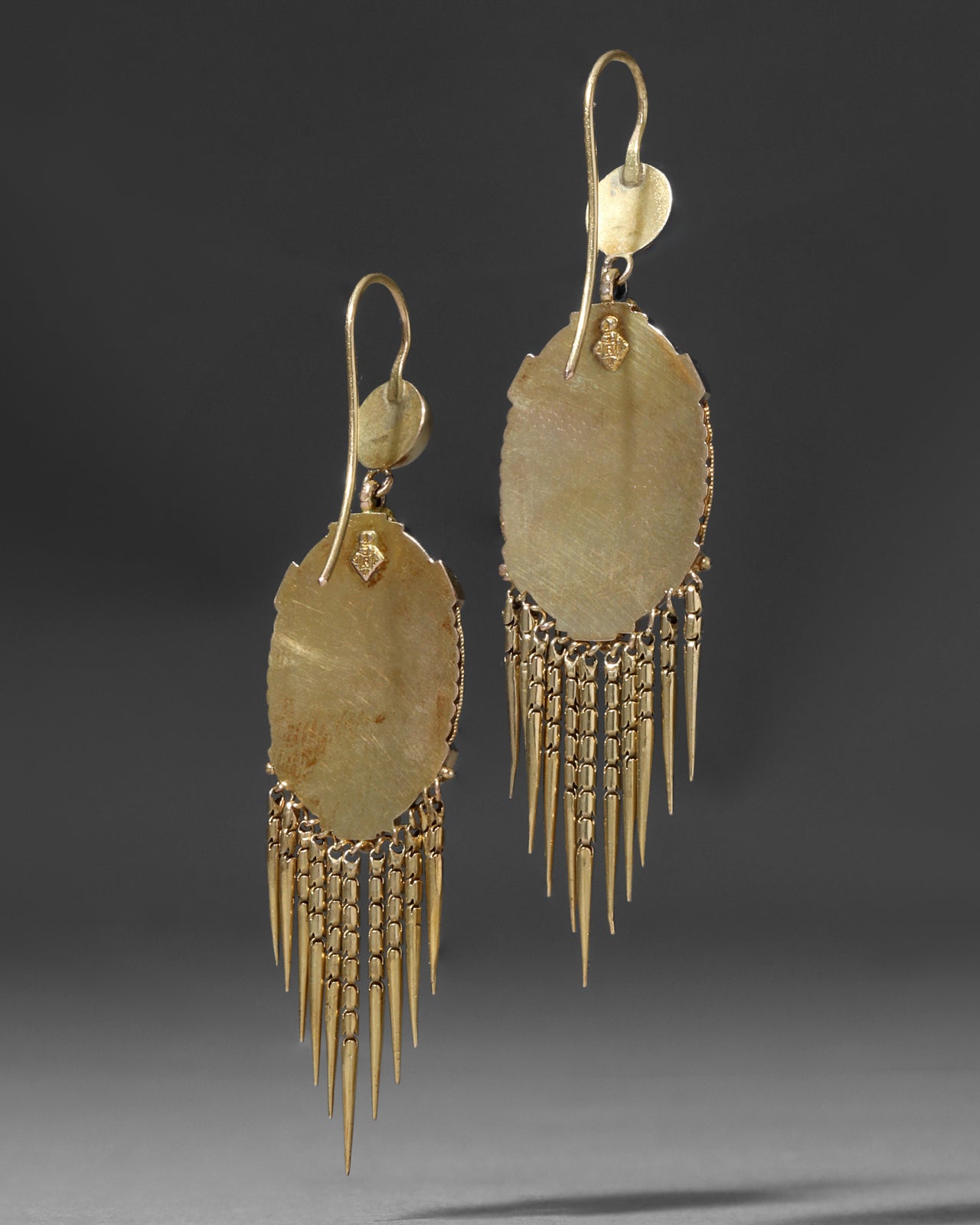 Antique Victorian 1880s 14k Gold Etruscan Revival Fringe Earring - Photo 2