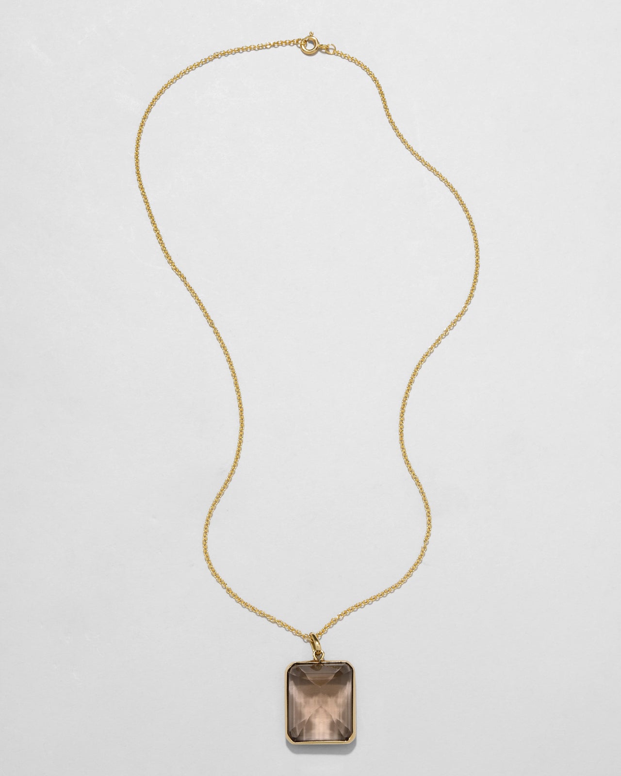 Vintage 1950s 14k Gold & Custom Cut Citrine Pendant Necklace - Photo 2