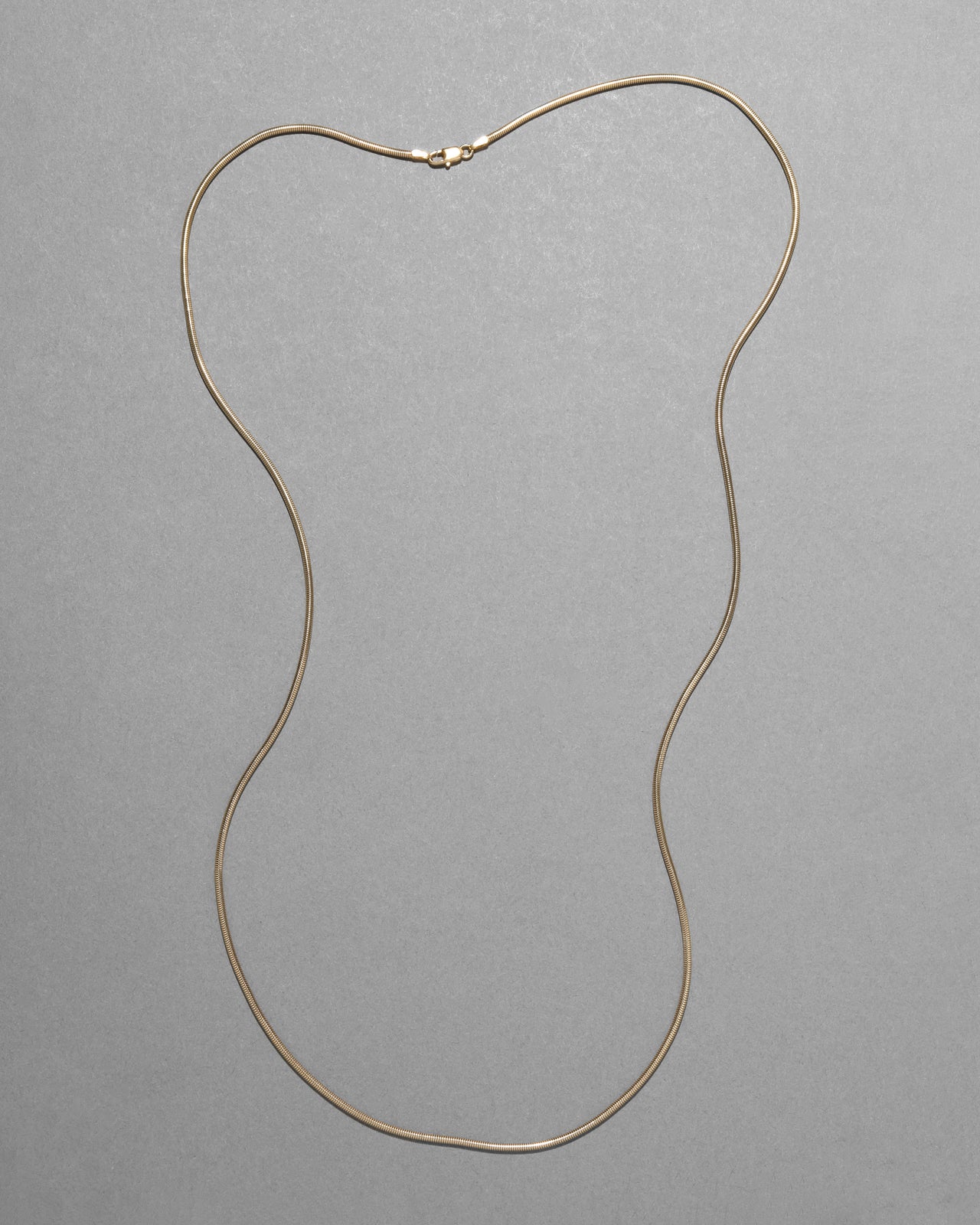 Vintage 1940s 14k Gold Italian Thin Round Snake Chain Necklace - Photo 2