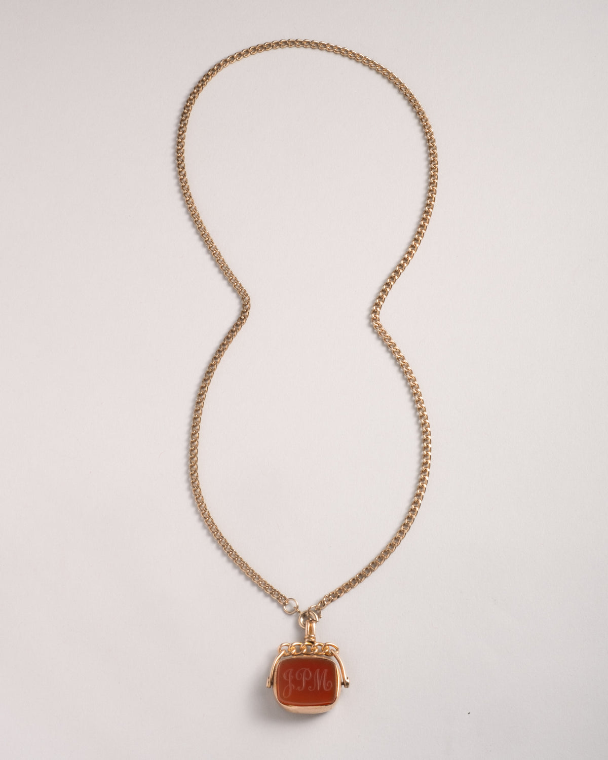 Antique Victorian 1800s 9k Gold Bloodstone & Carnelian Double Sided English Watch Fob Pendant Necklace - Photo 2