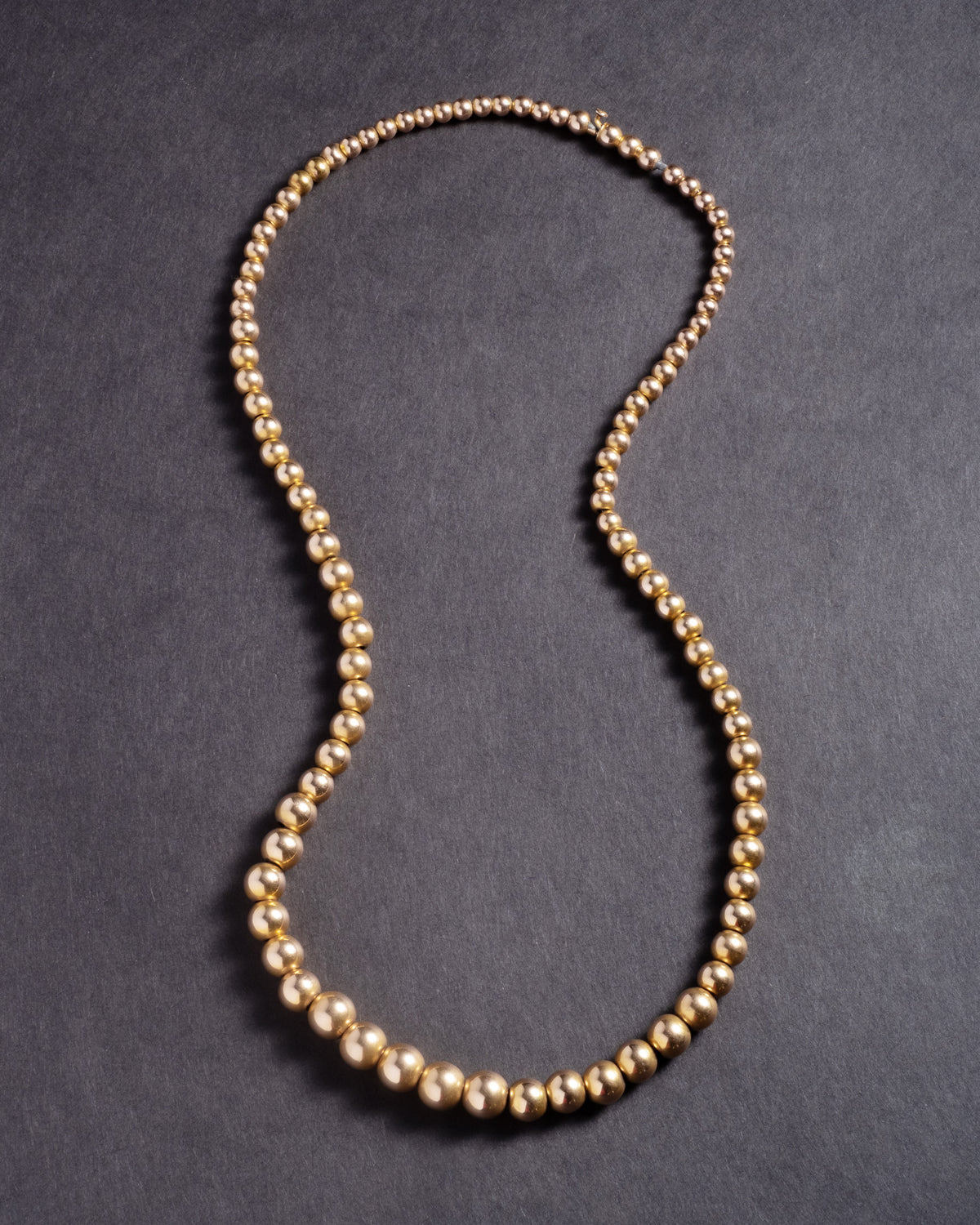 Antique Victorian 1880s 14k Gold Bead Necklace - Photo 2