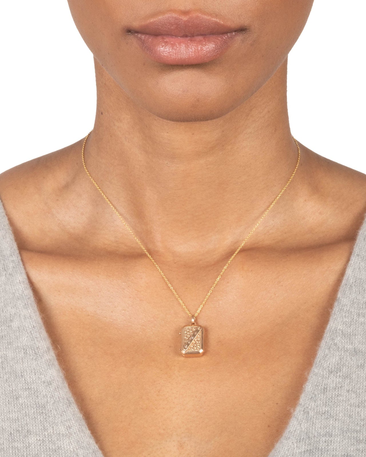 Antique 1800s 14k Rose Gold Book with Natural Pearl Locket Necklace - Photo 2