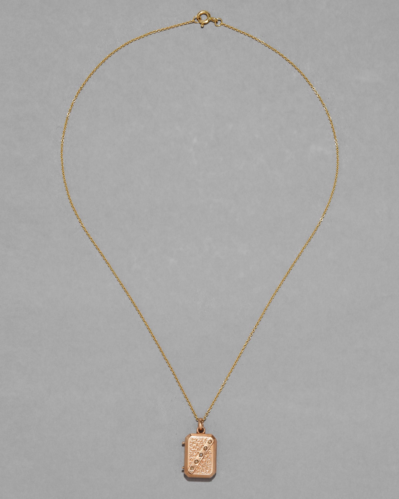 Antique 1800s 14k Rose Gold Book with Natural Pearl Locket Necklace - Photo 2