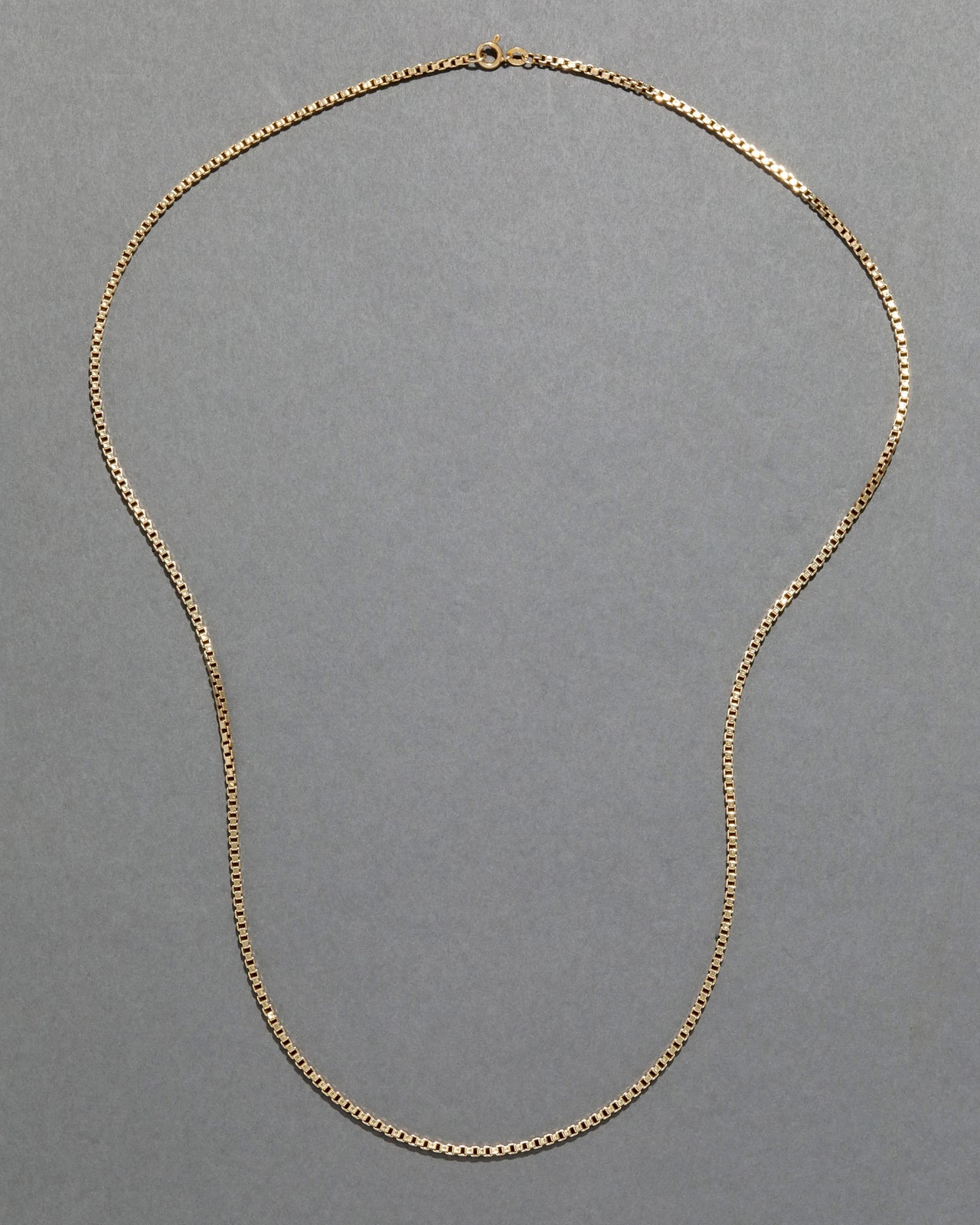 Vintage 1970s 18k Gold Handmade Italian Box Chain Necklace - Photo 2