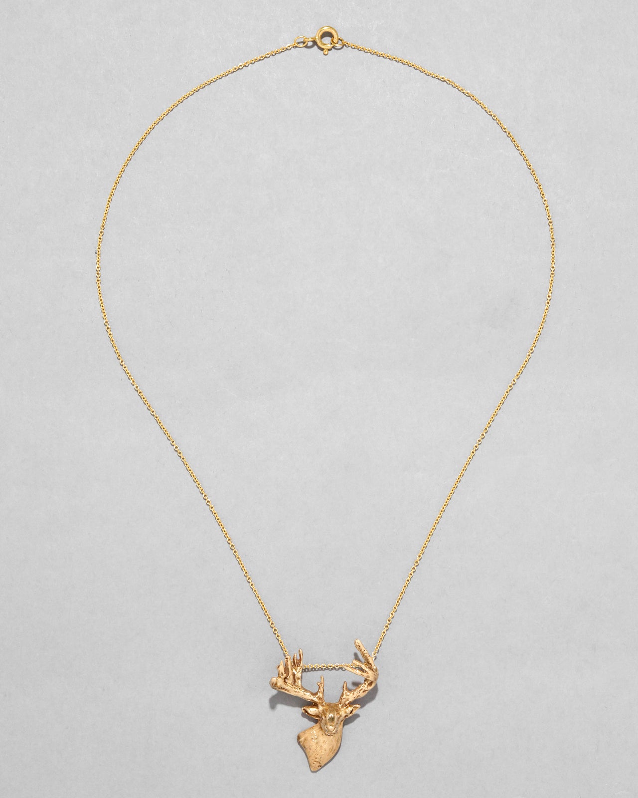 Vintage 1930s 14k Gold Signed Deer Pendant - Photo 2