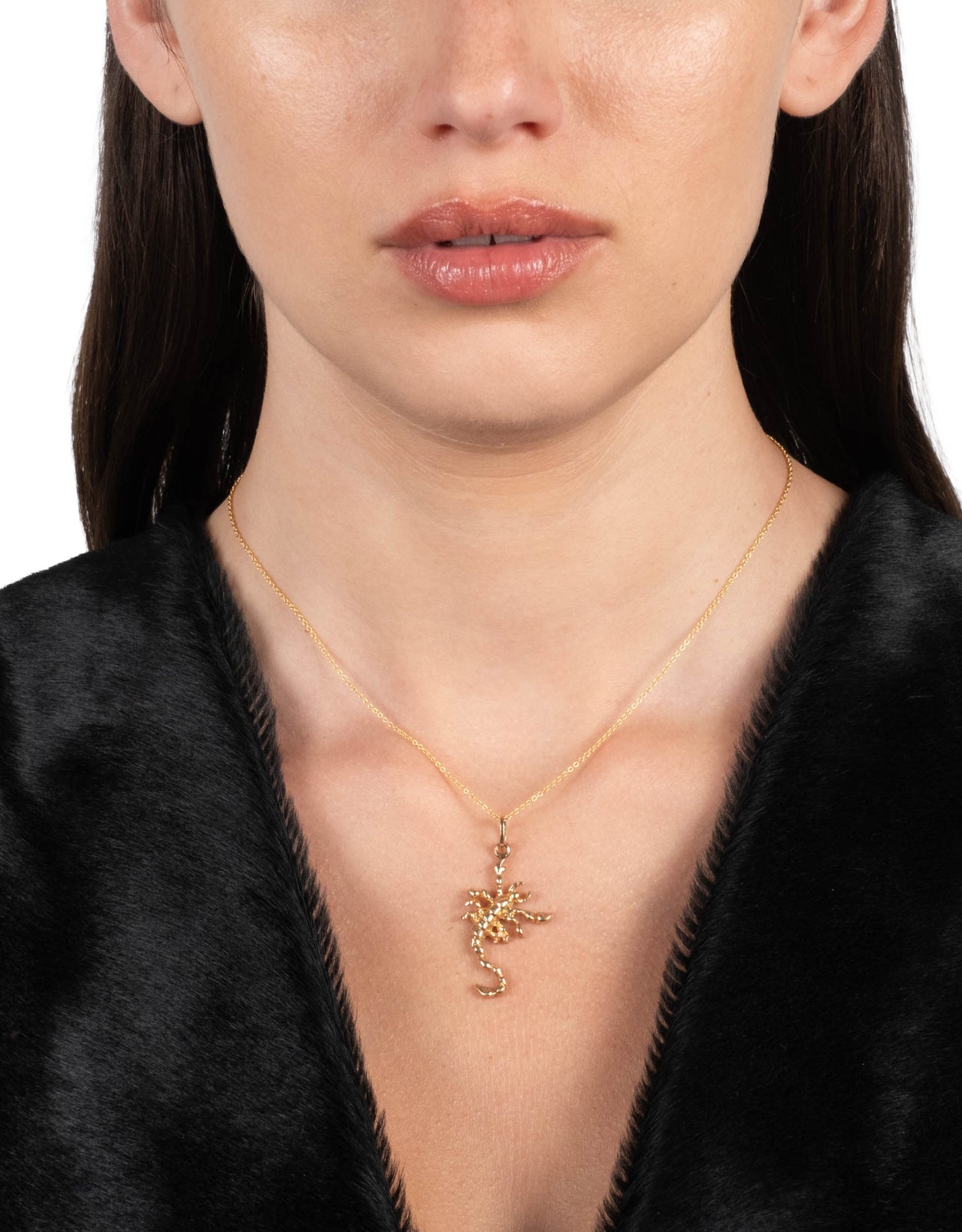 Vintage 1980s 14k Gold Scorpion Pendant Necklace - Photo 2
