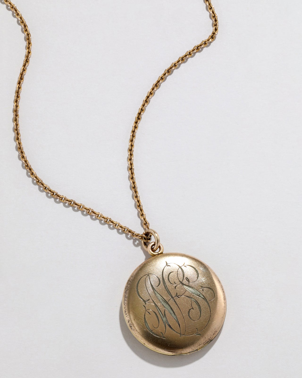Antique Gold Filled Flower Urn Locket Necklace with Paste Stones - Photo 2