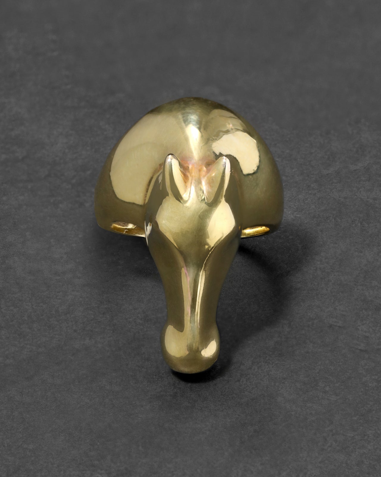 Vintage 1980s 14k Gold Custom Design Horse Ring - Photo 2