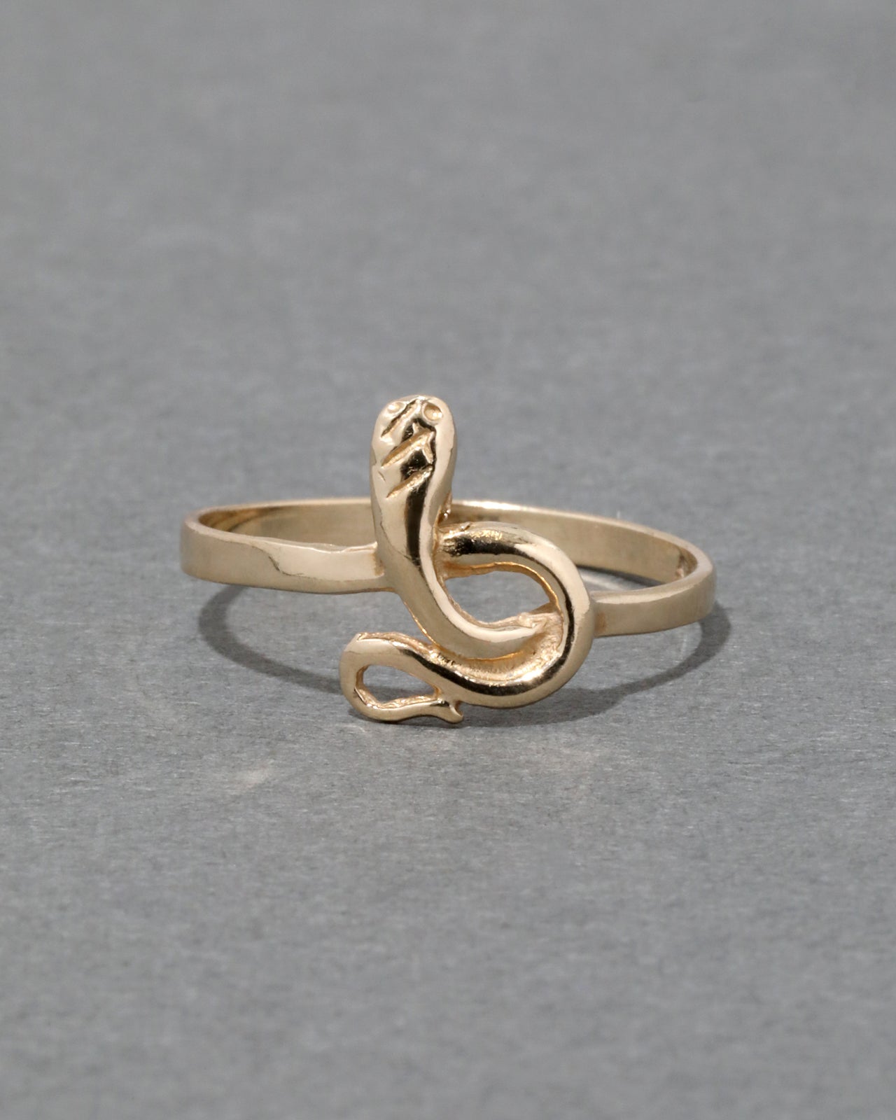 Vintage 1970s 10k Gold Snake Ring - Photo 2