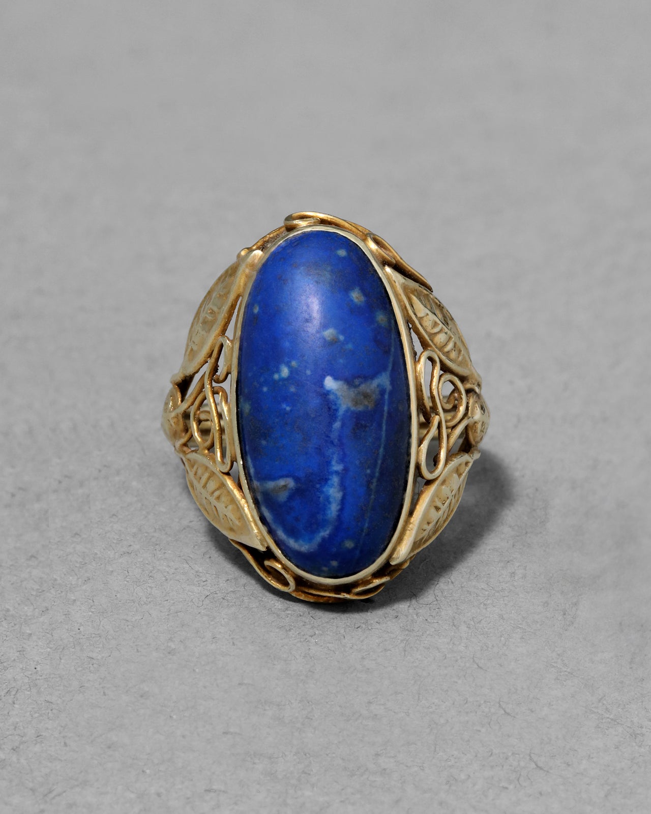 Antique 1900s 14k Gold Lapis Ring - Photo 2