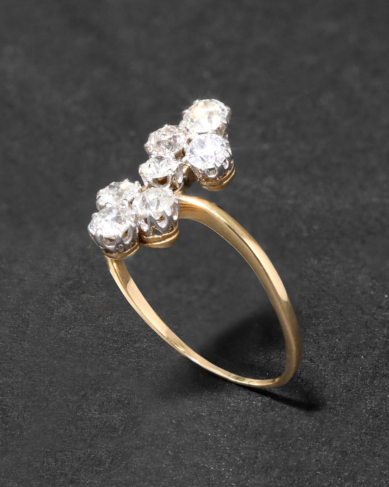 Antique Victorian 1880s 14k Gold & Diamond Ring - Photo 2