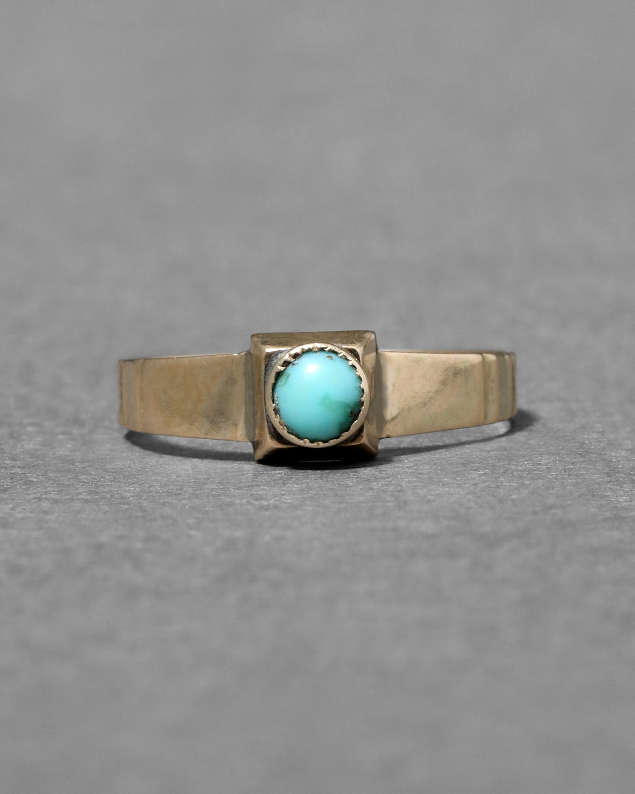 Antique 1800s 14k Gold & Persian Turquoise Baby Ring - Photo 2