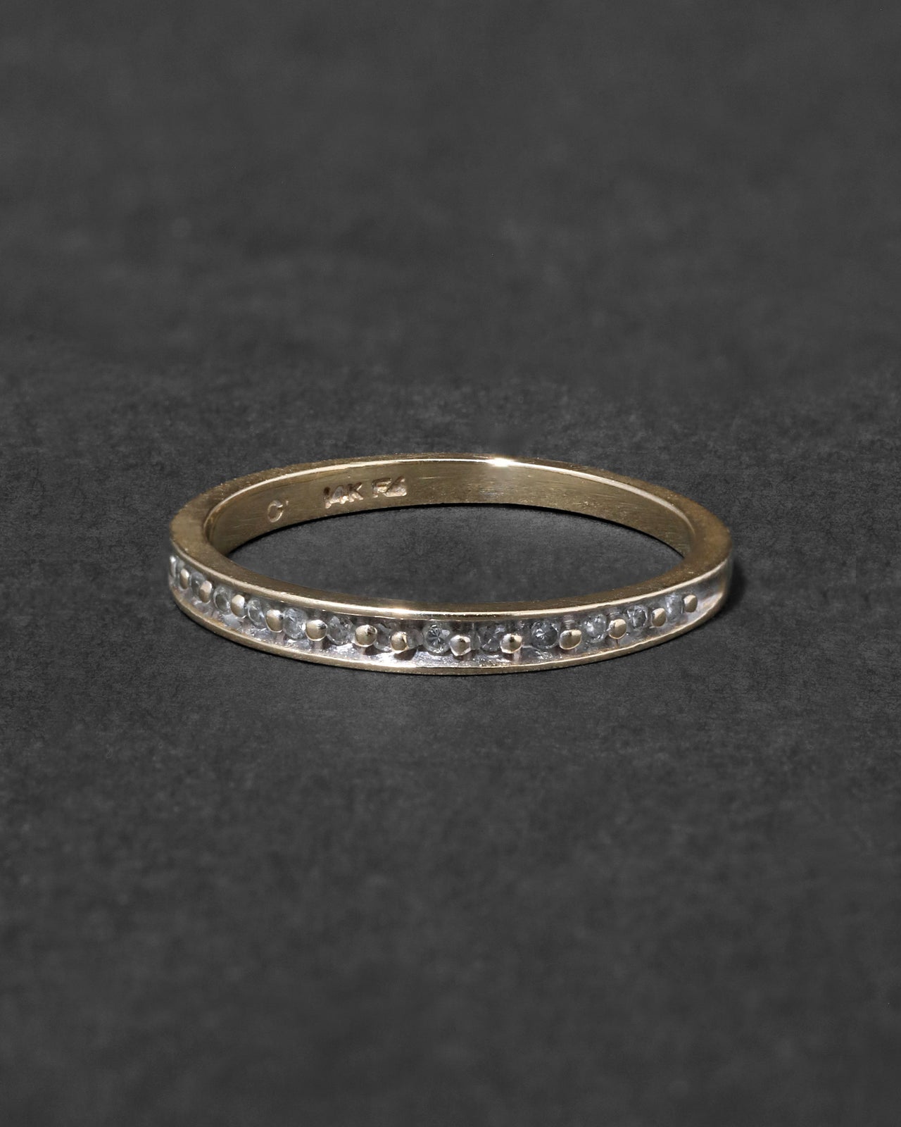 Vintage 1950s 14k Gold & Diamond Eternity Band Ring - Photo 2