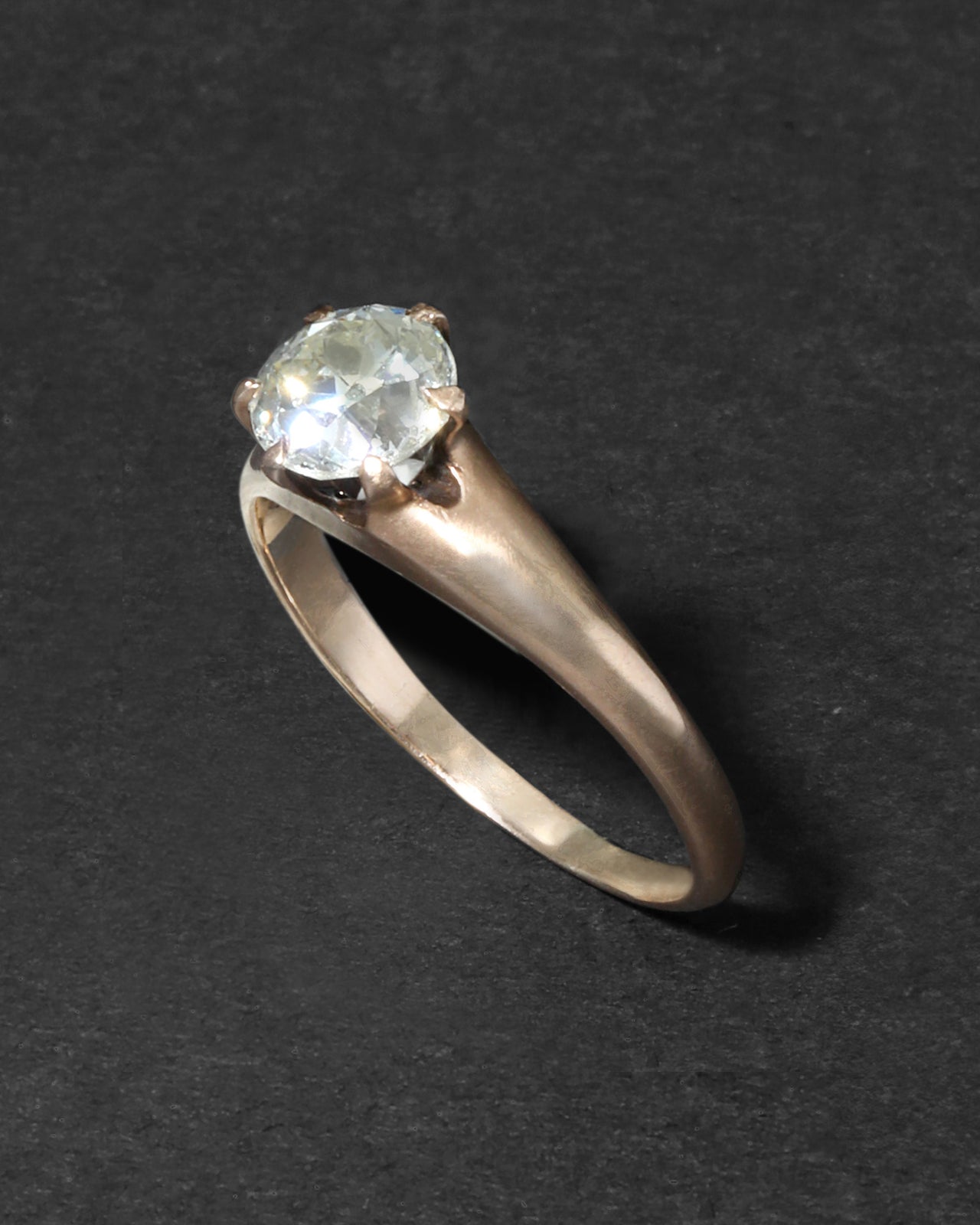 Antique Victorian 14k Rose Gold with Natural Diamond Ring - Photo 2