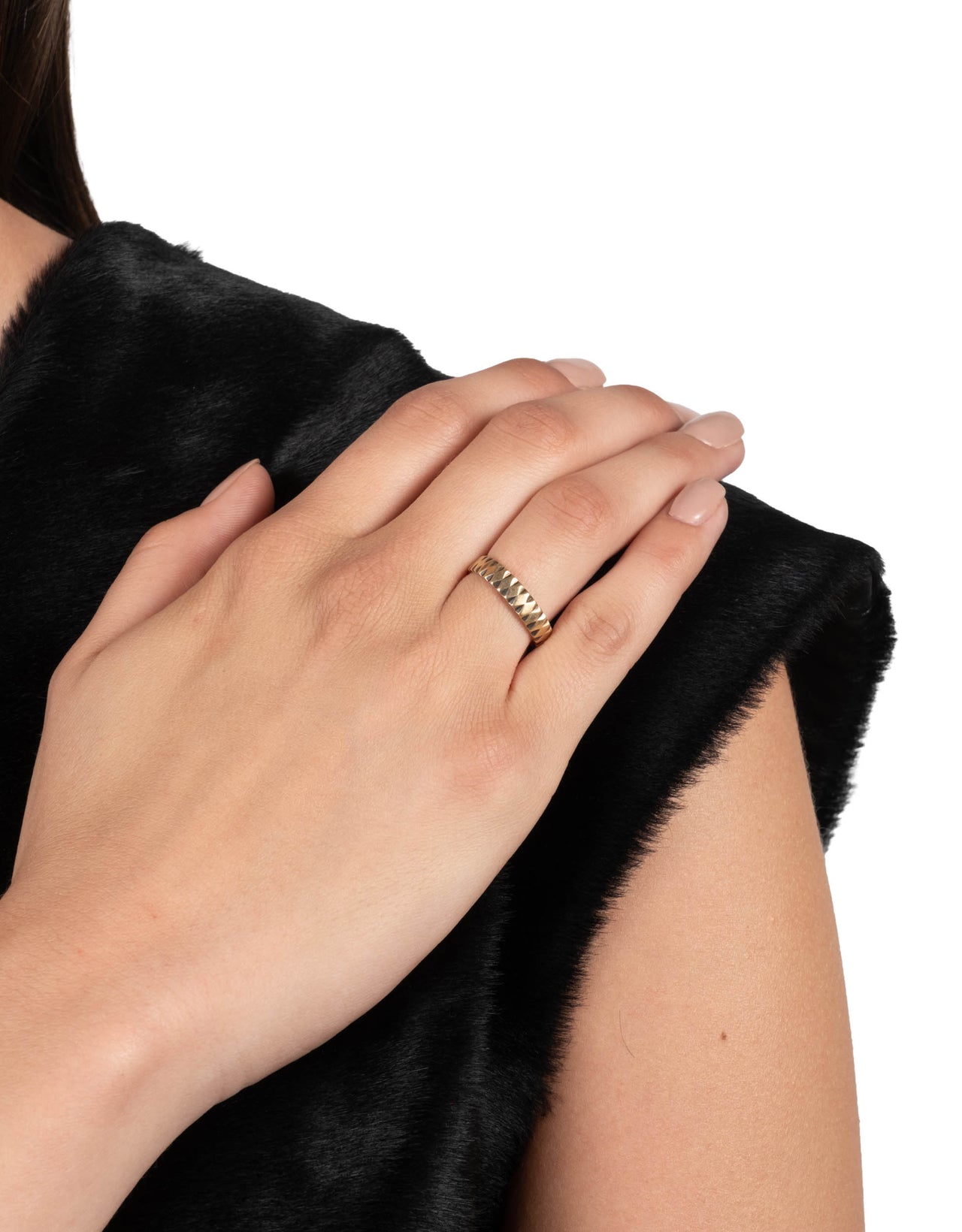 Vintage 1940s 14k Gold Marquise Band Ring - Photo 2